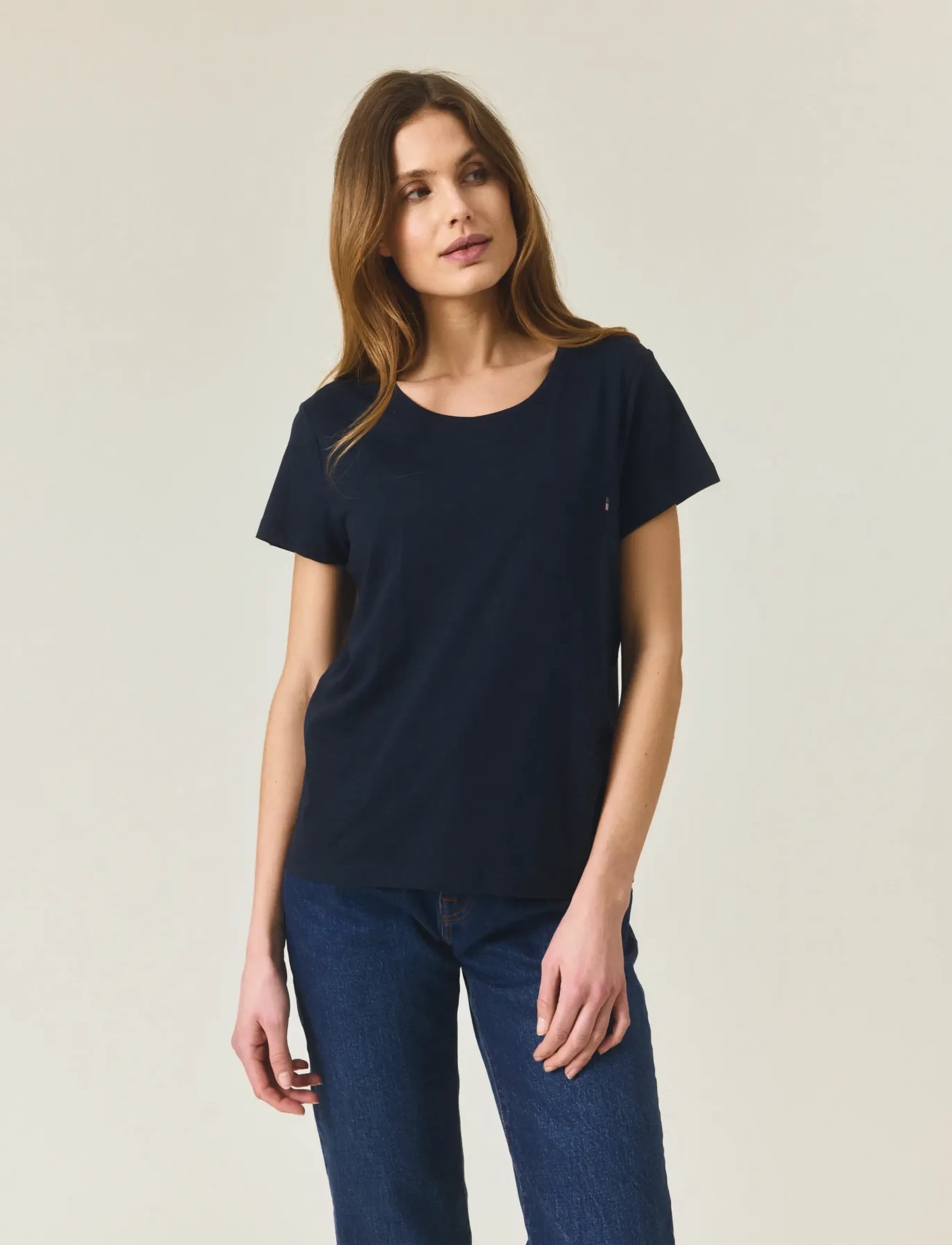 Lexington Clothing - Ashley Jersey Tee - t-shirts - dark blue - 0