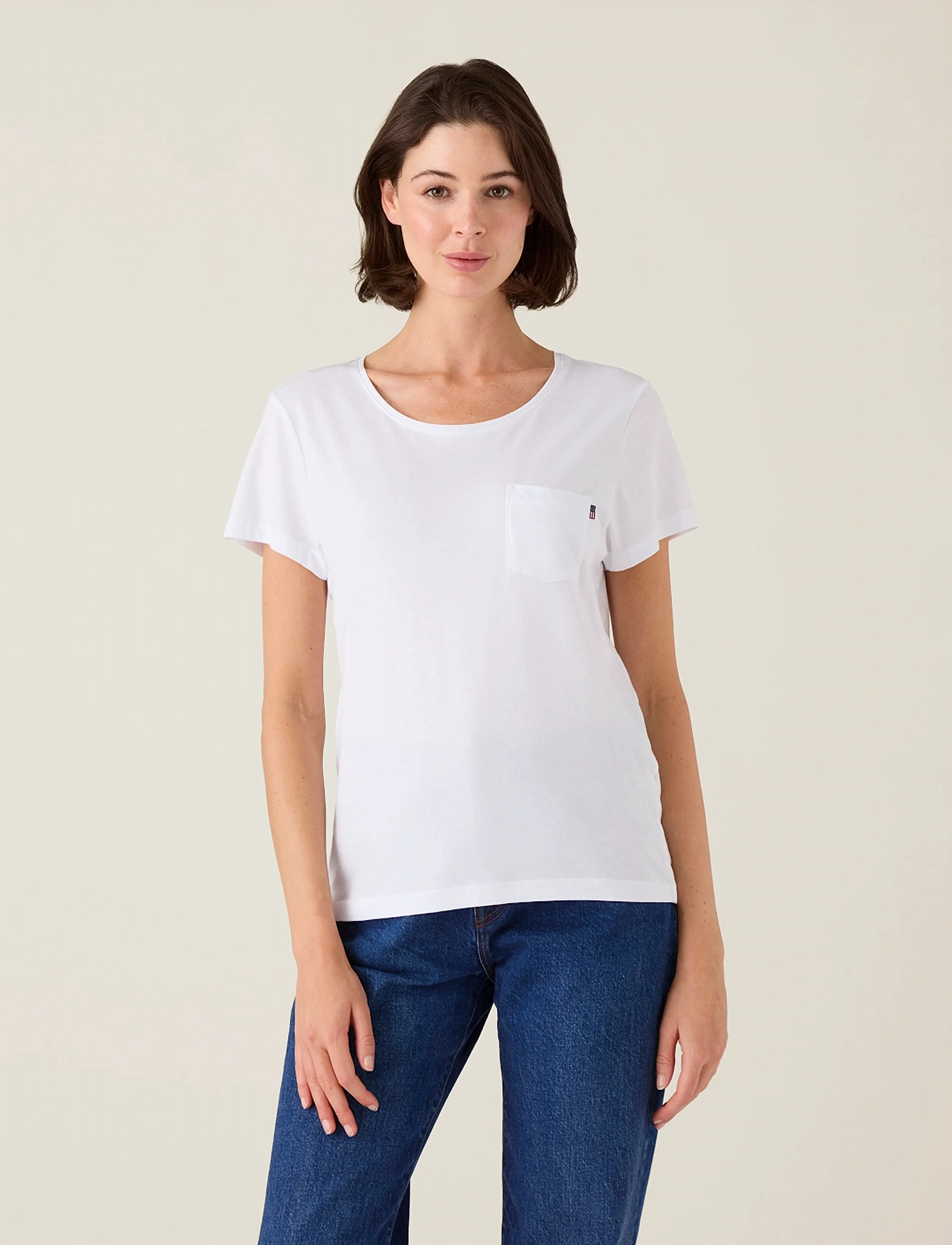 Lexington Clothing Ashley Jersey Tee, S, T-shirts & Oberteile, Weiß - Short-sleeved, Frauen
