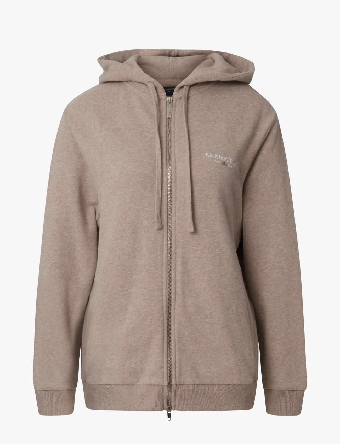 Lexington Clothing Chloe Zip Hood - Džemperiai - LIGHT BROWN MELANGE / brown