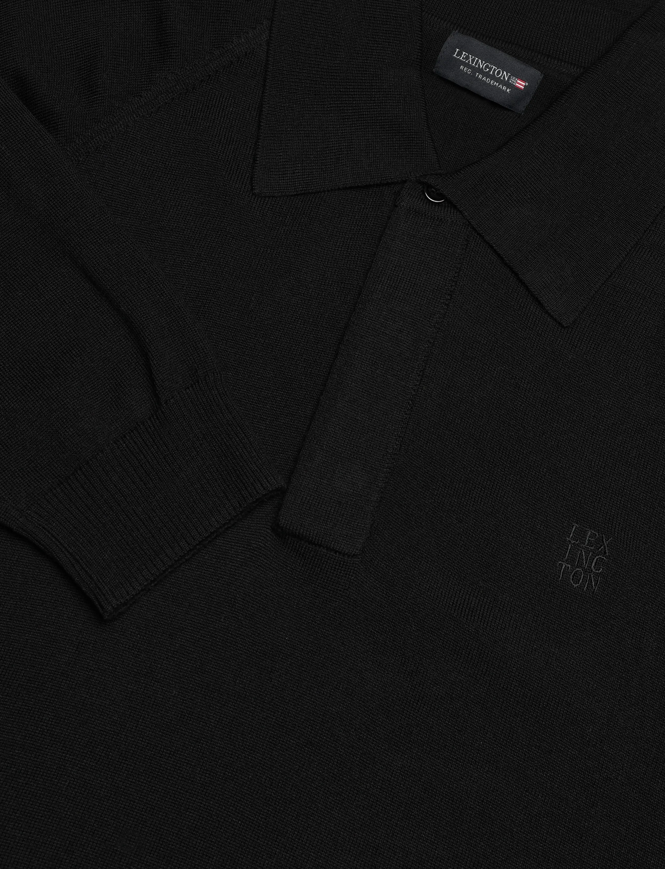 Lexington Clothing - Don Merino Rugby Polo Sweater - polostrik - black - 5