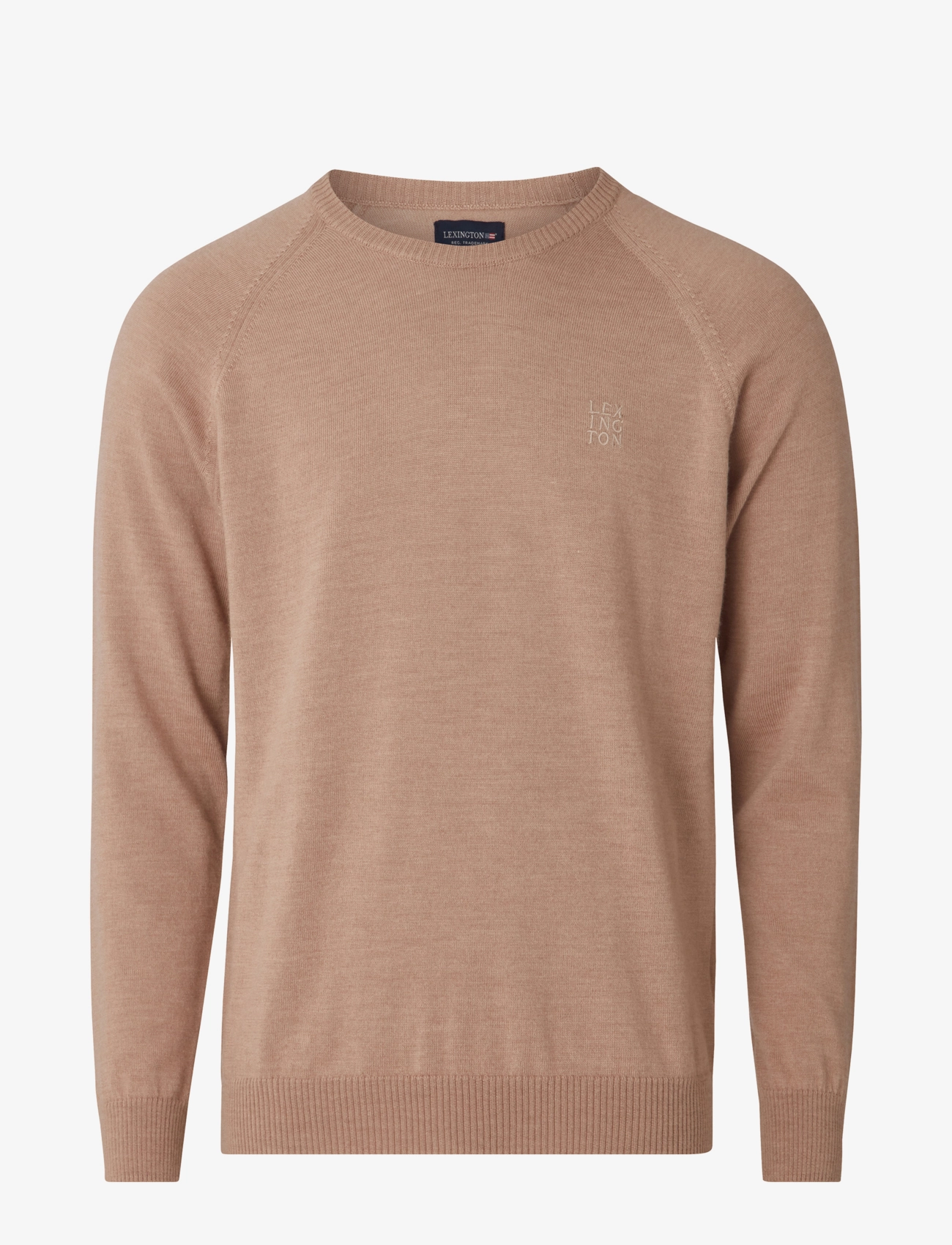 Lexington Clothing Dean Merino Crew Neck Sweater, XXL, Knitwear, Beige - Round Necks, Männerswear