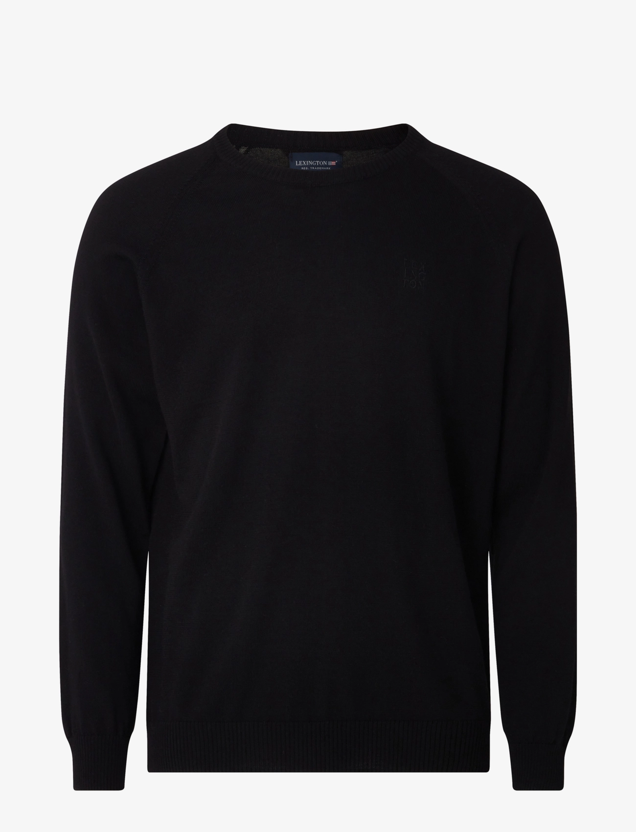 Lexington Clothing Dean Merino Crew Neck Sweater - Rundhals - BLACK / black