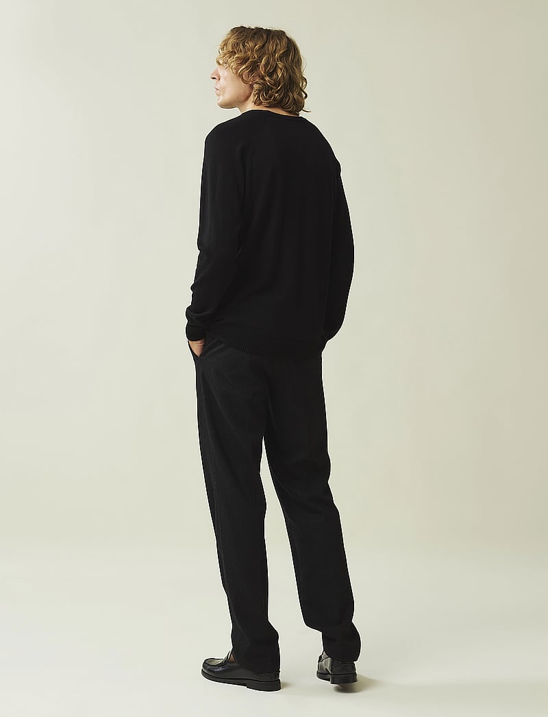 Lexington Clothing - Dean Merino Crew Neck Sweater - Ümmarguse kaelusega kudumid - black - 4