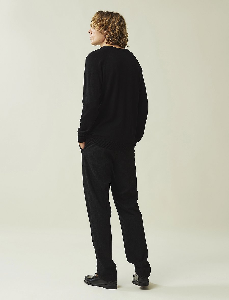 Lexington Clothing - Dean Merino Crew Neck Sweater - rundhals - black - 4