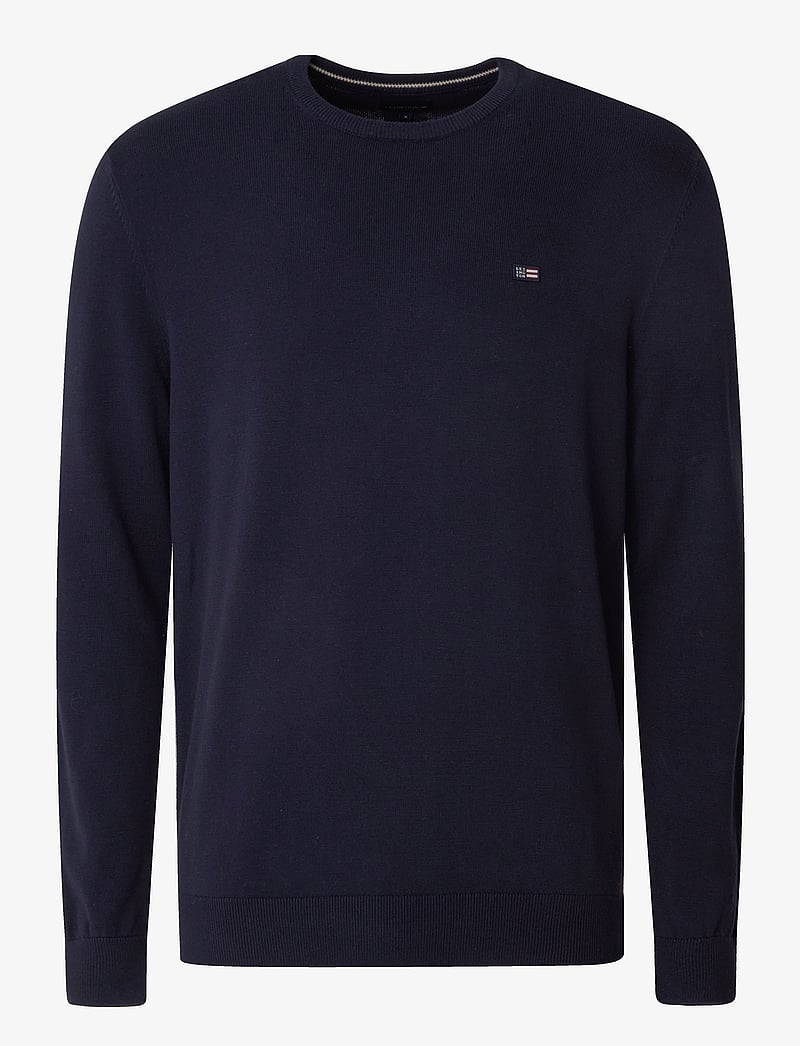 Lexington Clothing - Bradley Cotton Crew Sweater - Ümmarguse kaelusega kudumid - dark blue - 1