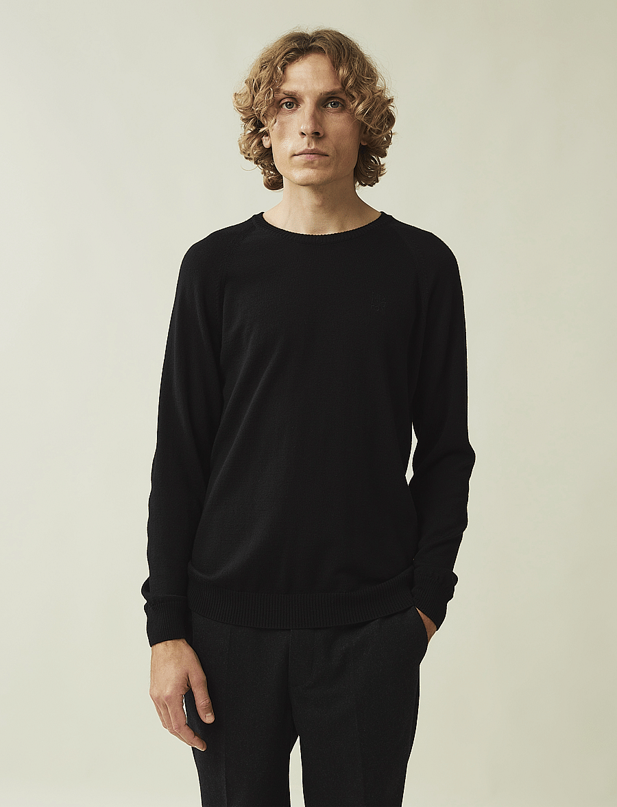 Lexington Clothing - Bradley Cotton Crew Sweater - ronde hals - dark blue - 0