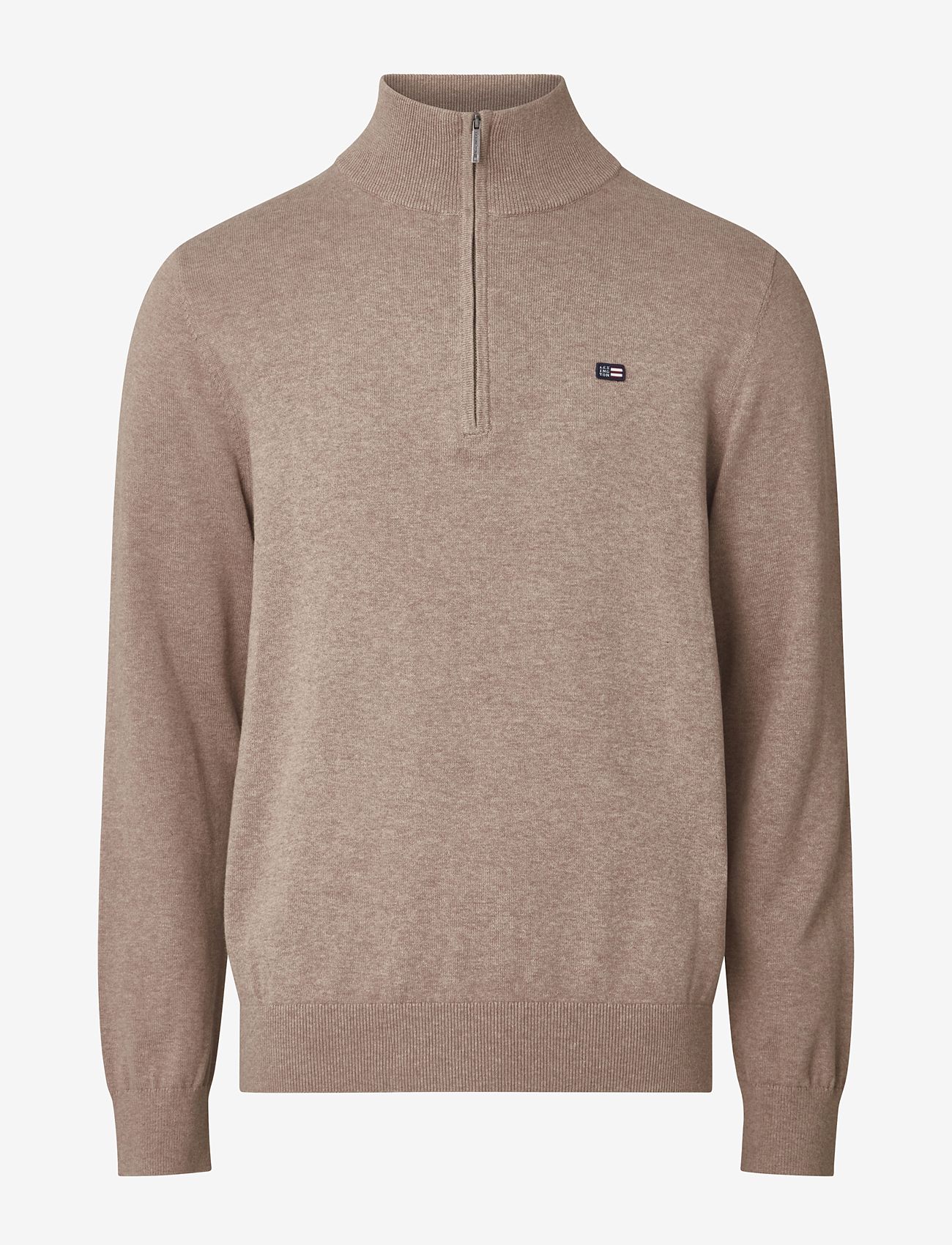 Lexington Clothing - Clay Cotton Half-Zip Sweater - half zip-tröjor - beige - 1