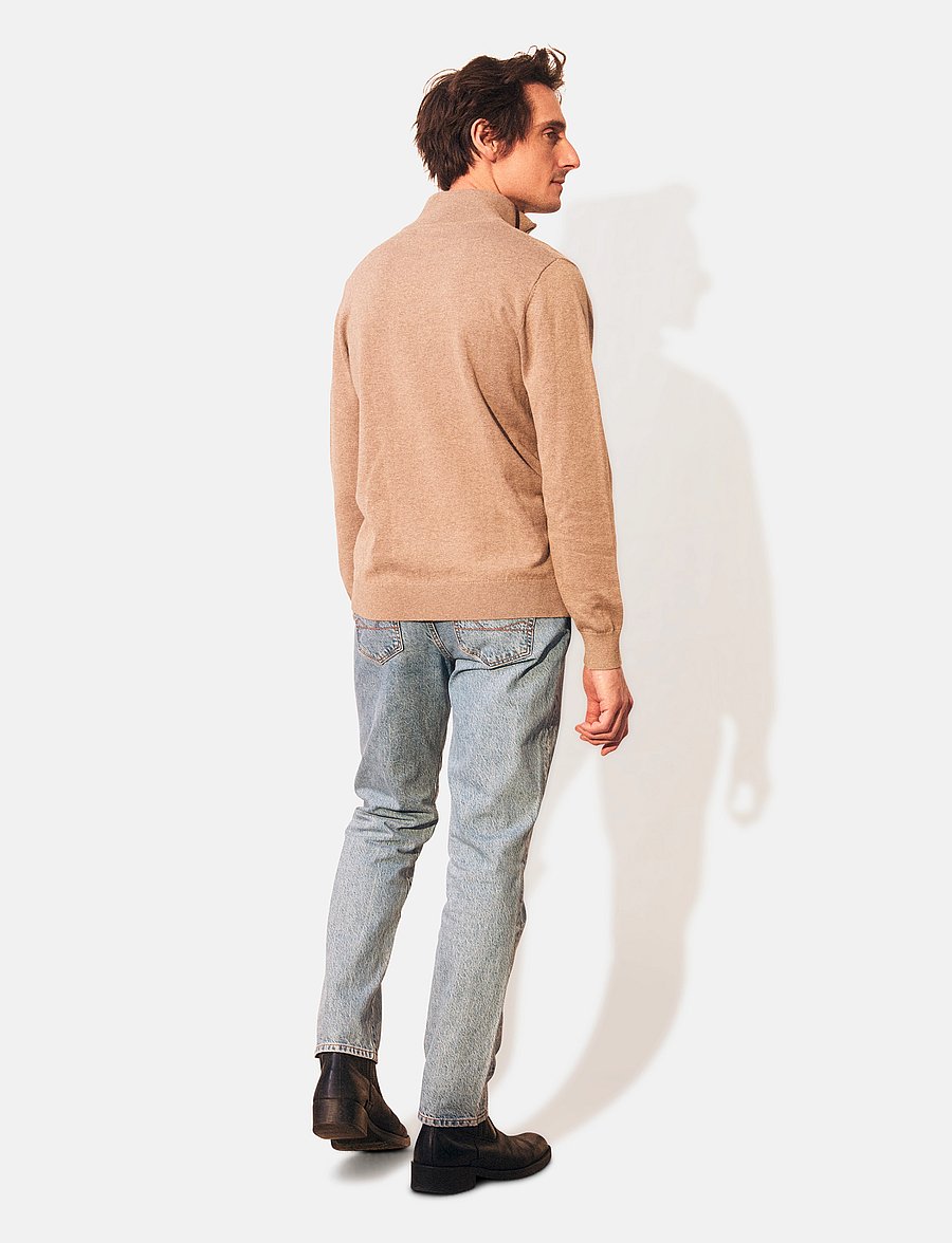 Lexington Clothing - Clay Cotton Half-Zip Sweater - halfzip strik - beige - 3