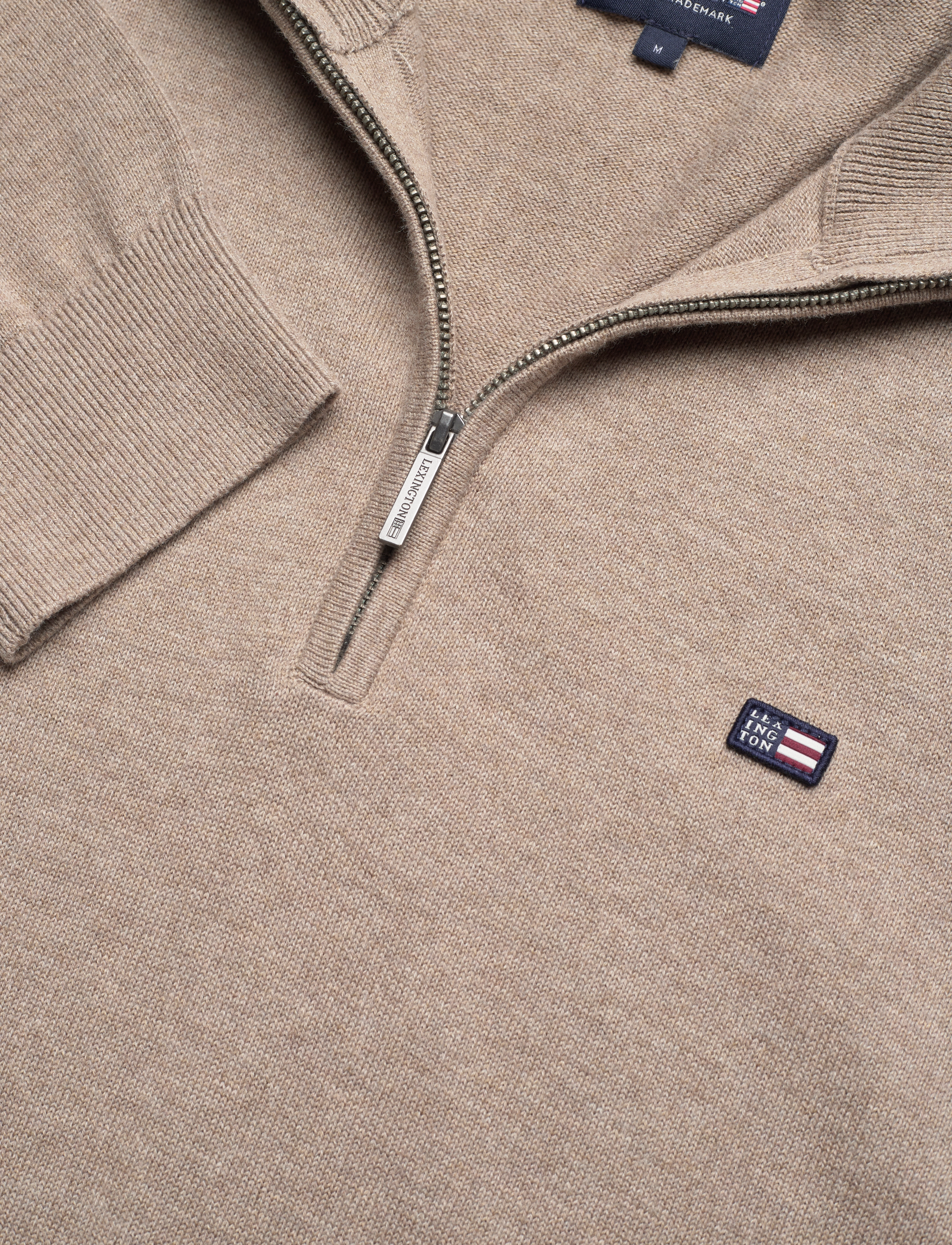 Lexington Clothing - Clay Cotton Half-Zip Sweater - halfzip strik - beige - 5