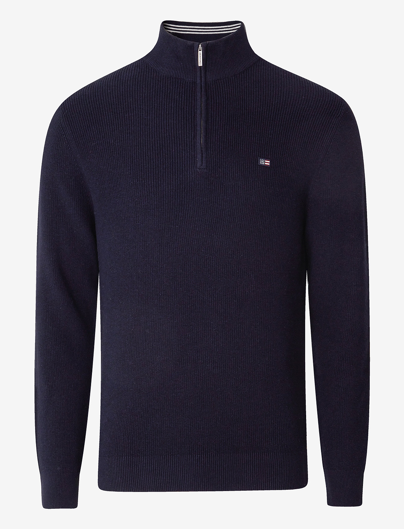 Lexington Clothing - Clay Cotton Half-Zip Sweater - half zip-tröjor - dark blue - 1