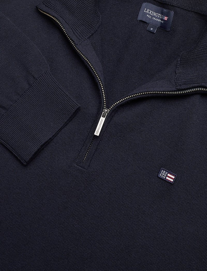 Lexington Clothing - Clay Cotton Half-Zip Sweater - half zip-tröjor - dark blue - 5