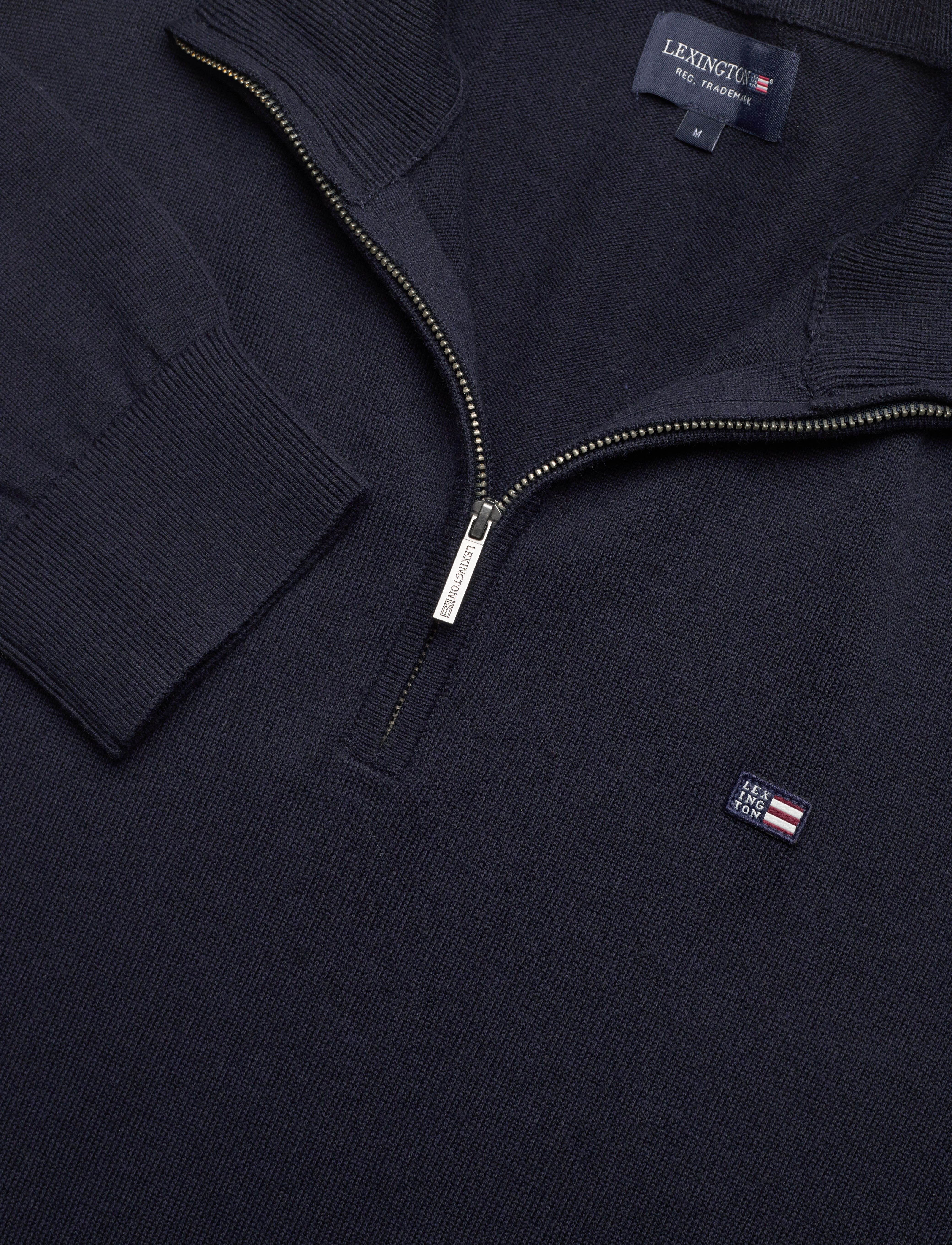 Lexington Clothing - Clay Cotton Half-Zip Sweater - tõmblukk-kaelusega džemprid - dark blue - 5
