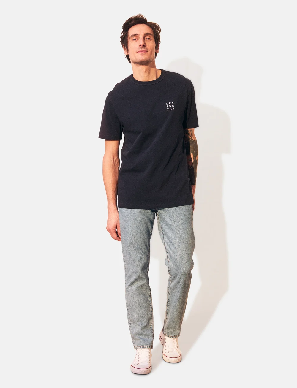 Lexington Clothing - Lee Heavy Tee - short-sleeved t-shirts - dark blue - 0