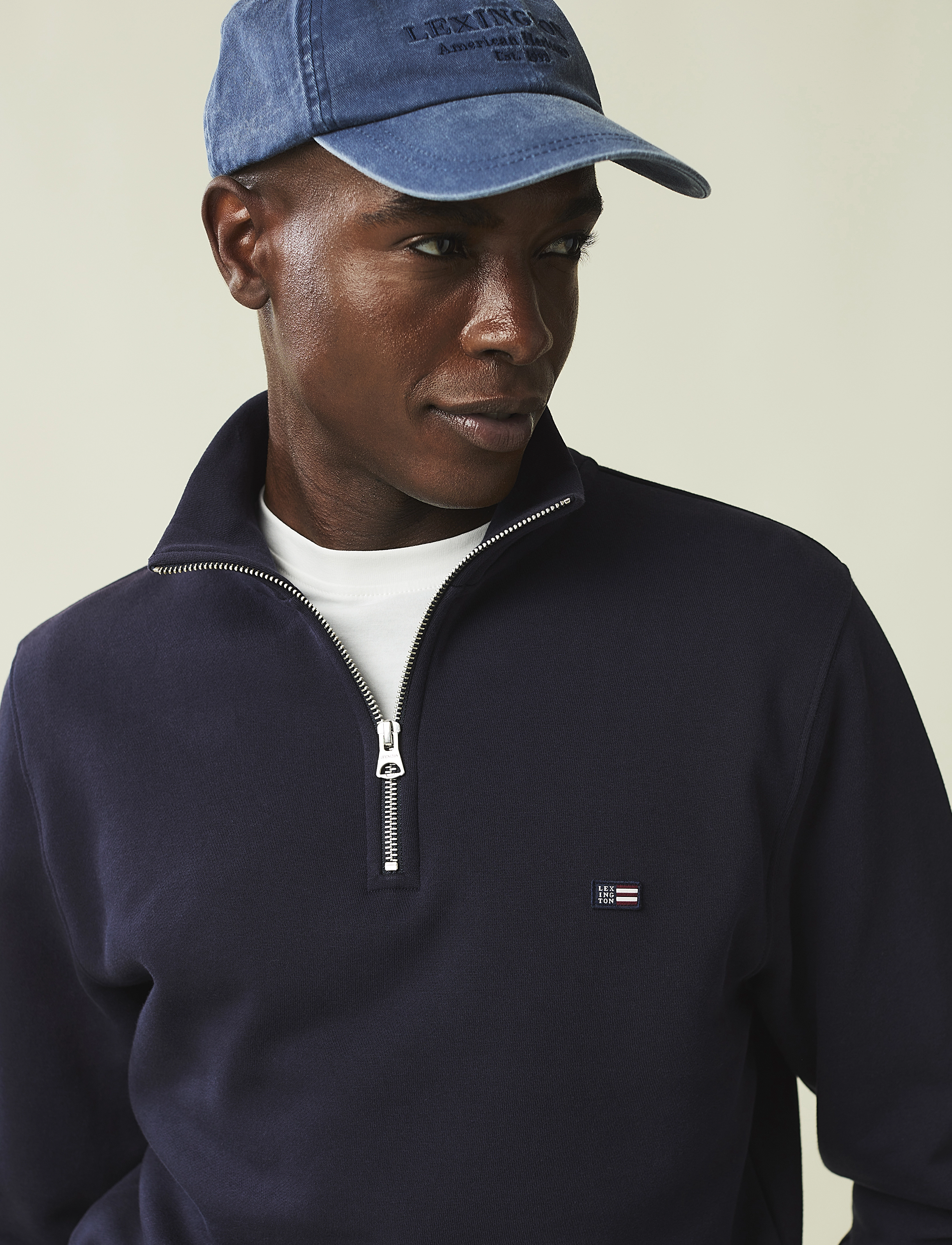 Lexington Clothing - Terrance Organic Cotton Half-Zip Sweatshirt - dark blue - 4