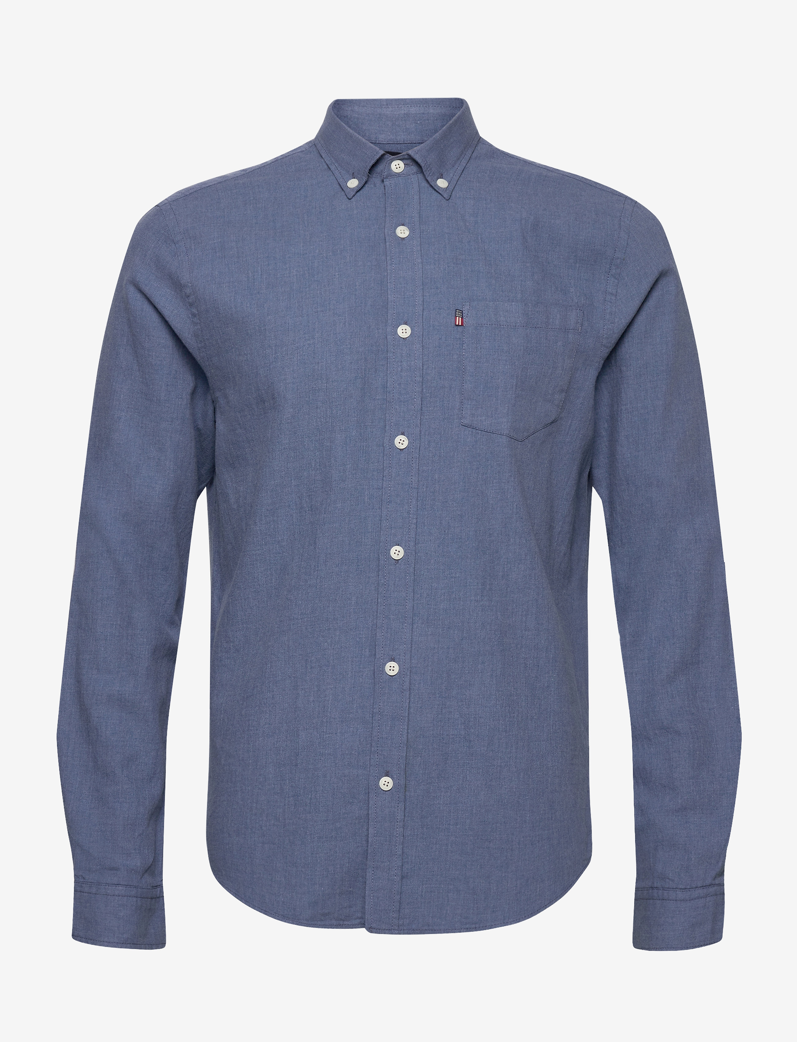 Lexington Clothing - Peter Lt Flannel Shirt - blue melange - 0