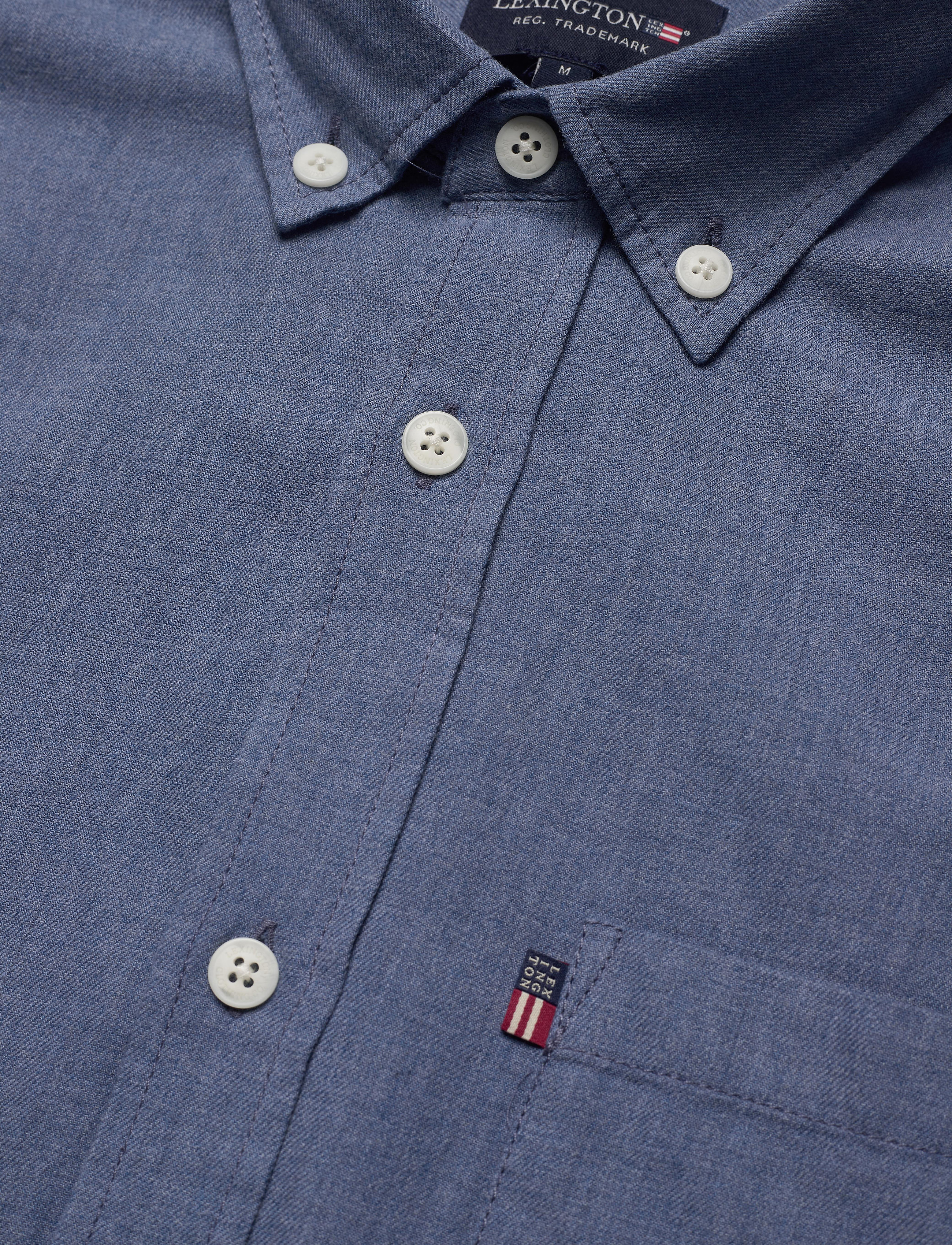 Lexington Clothing - Peter Lt Flannel Shirt - blue melange - 3
