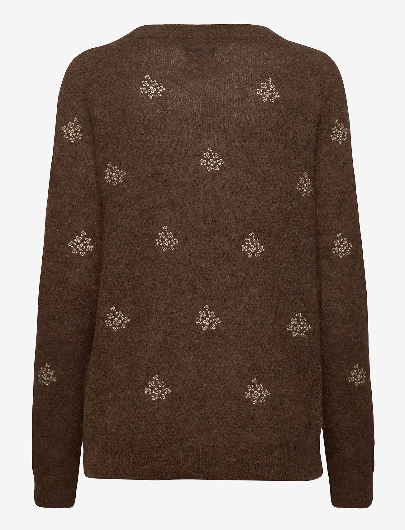Lexington Clothing - Clara Alpaca Blend Embroidery Sweater - brown melange - 1