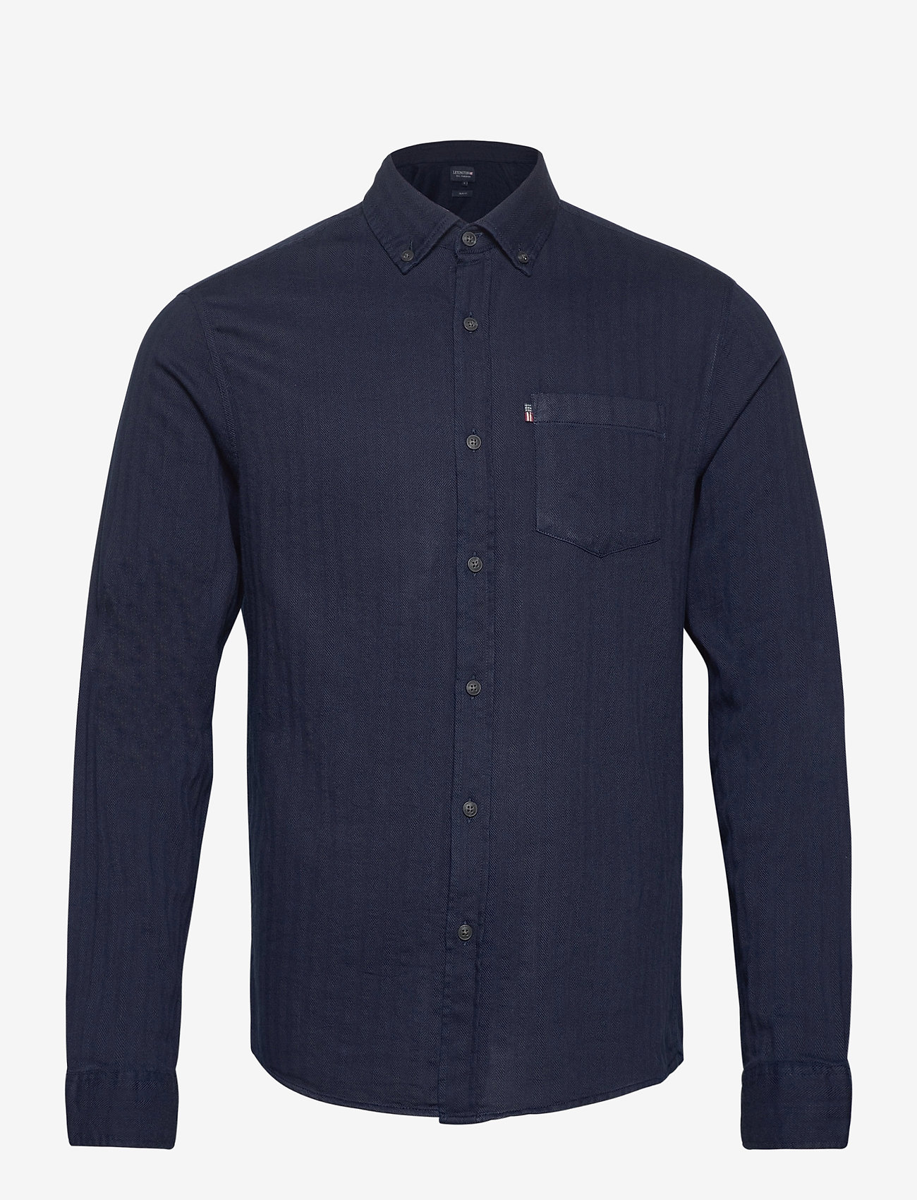Lexington Clothing - Clive Herringbone Shirt - indigo - 0