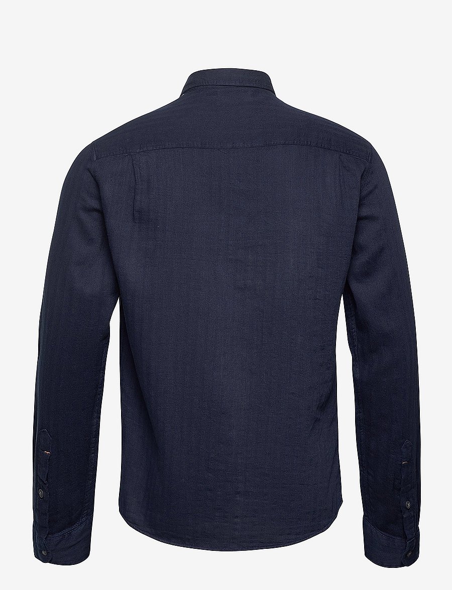 Lexington Clothing - Clive Herringbone Shirt - indigo - 1
