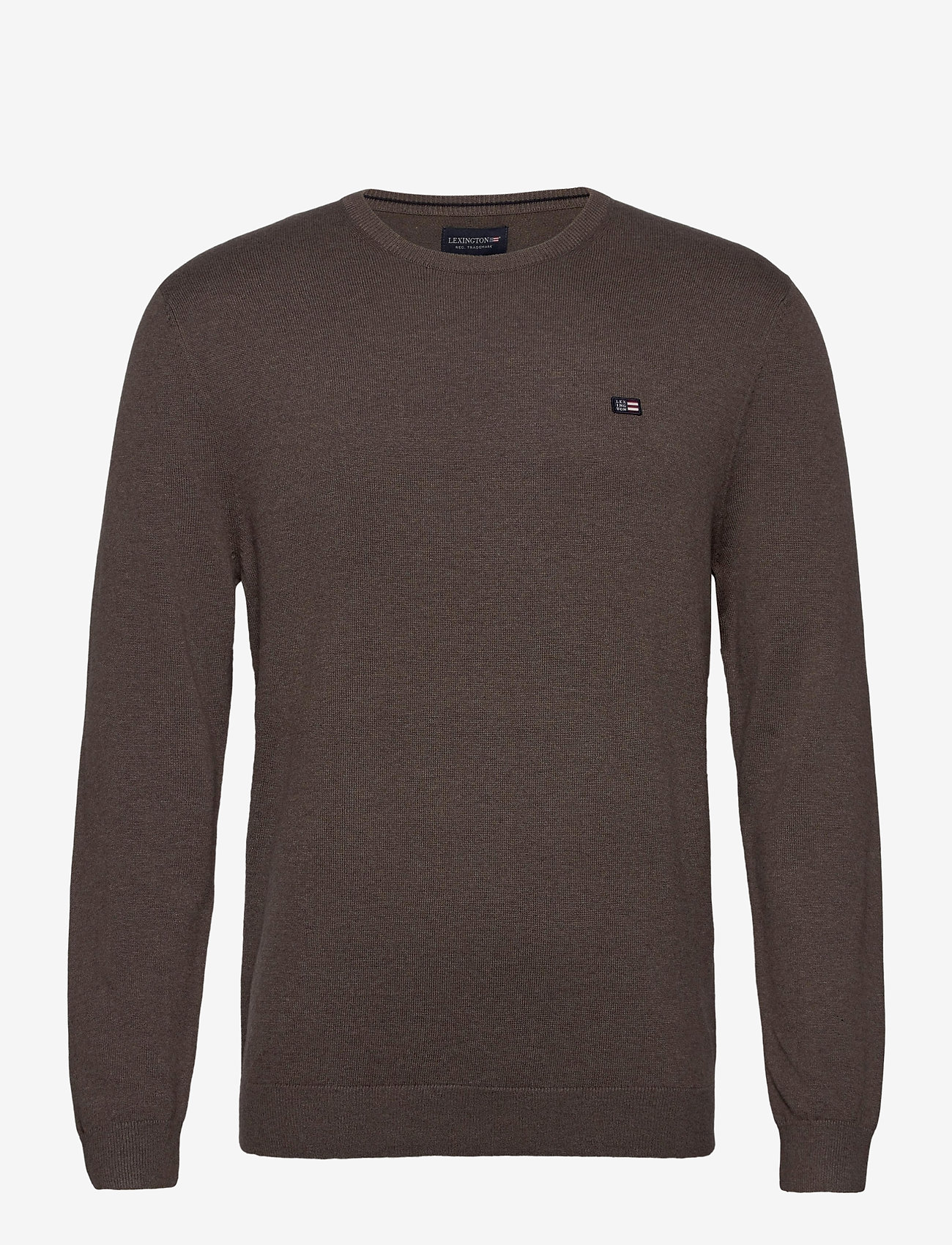 Lexington Clothing - Bradley Organic Cotton Crew Neck Sweater - brown melange - 0