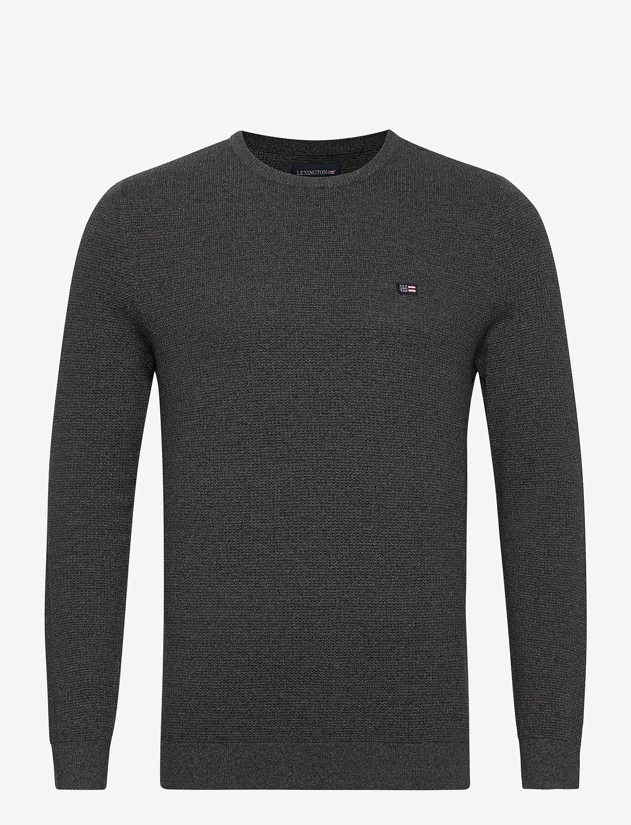 Lexington Clothing - Graham Organic Cotton Crew Neck Sweater - dark gray melange - 0