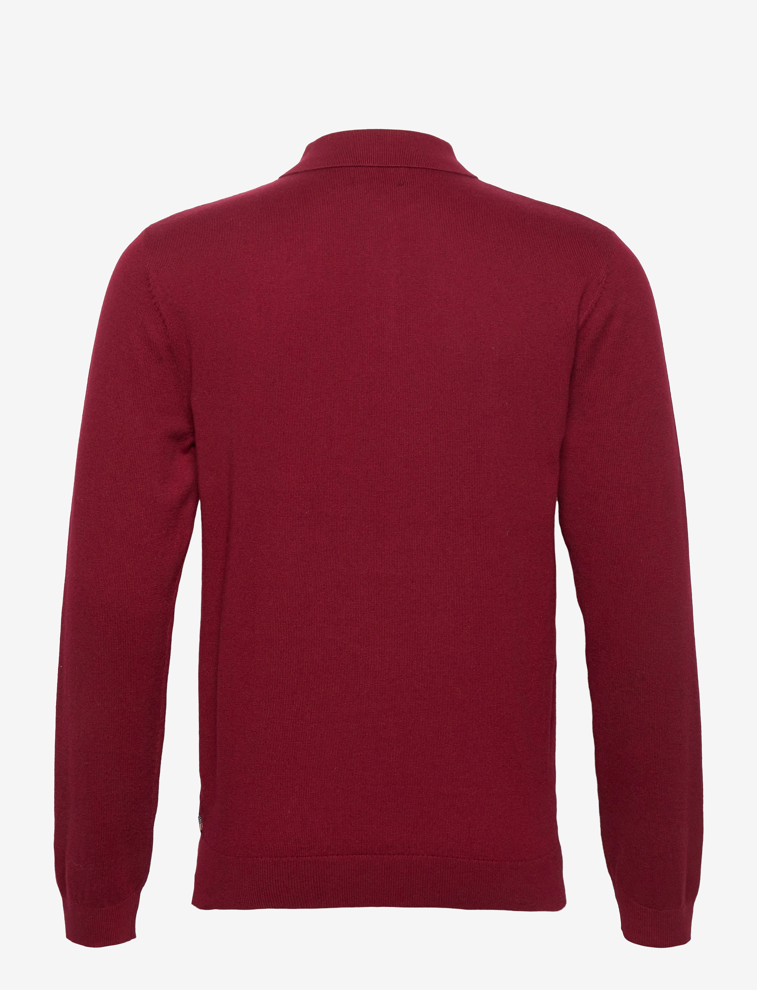 Lexington Clothing - Riley Cotton/Cashmere Blend Knitted Polo - dark red - 1
