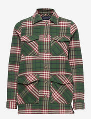 Raven Organic Cotton Flannel Overshirt - GREEN MULTI CHECK