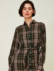 Lexington Clothing - Kaitlyn Tencel Shirt Dress - midi-kleider - green multi check - 4
