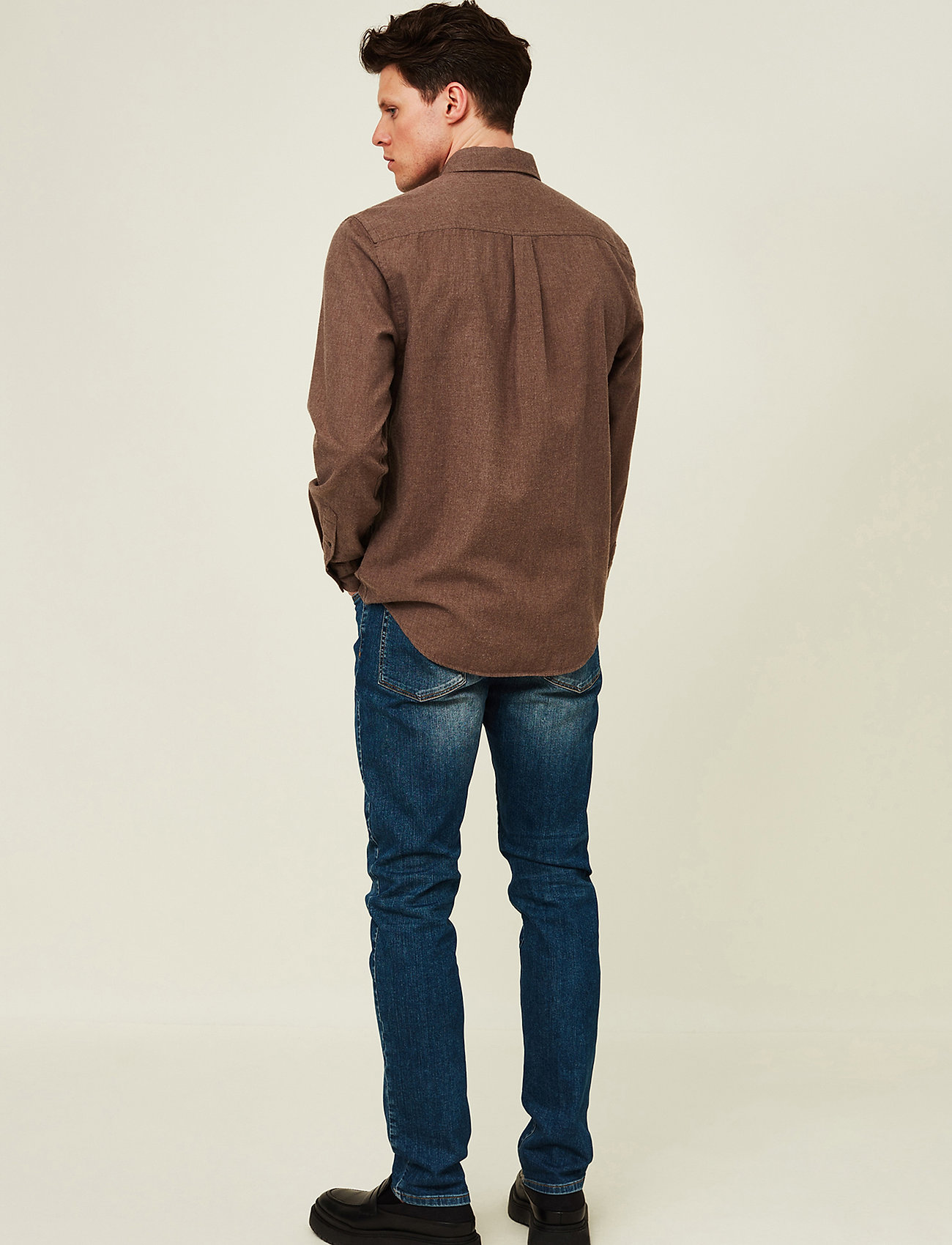 Lexington Clothing - Peter Lt Flannel Shirt - brown melange - 3