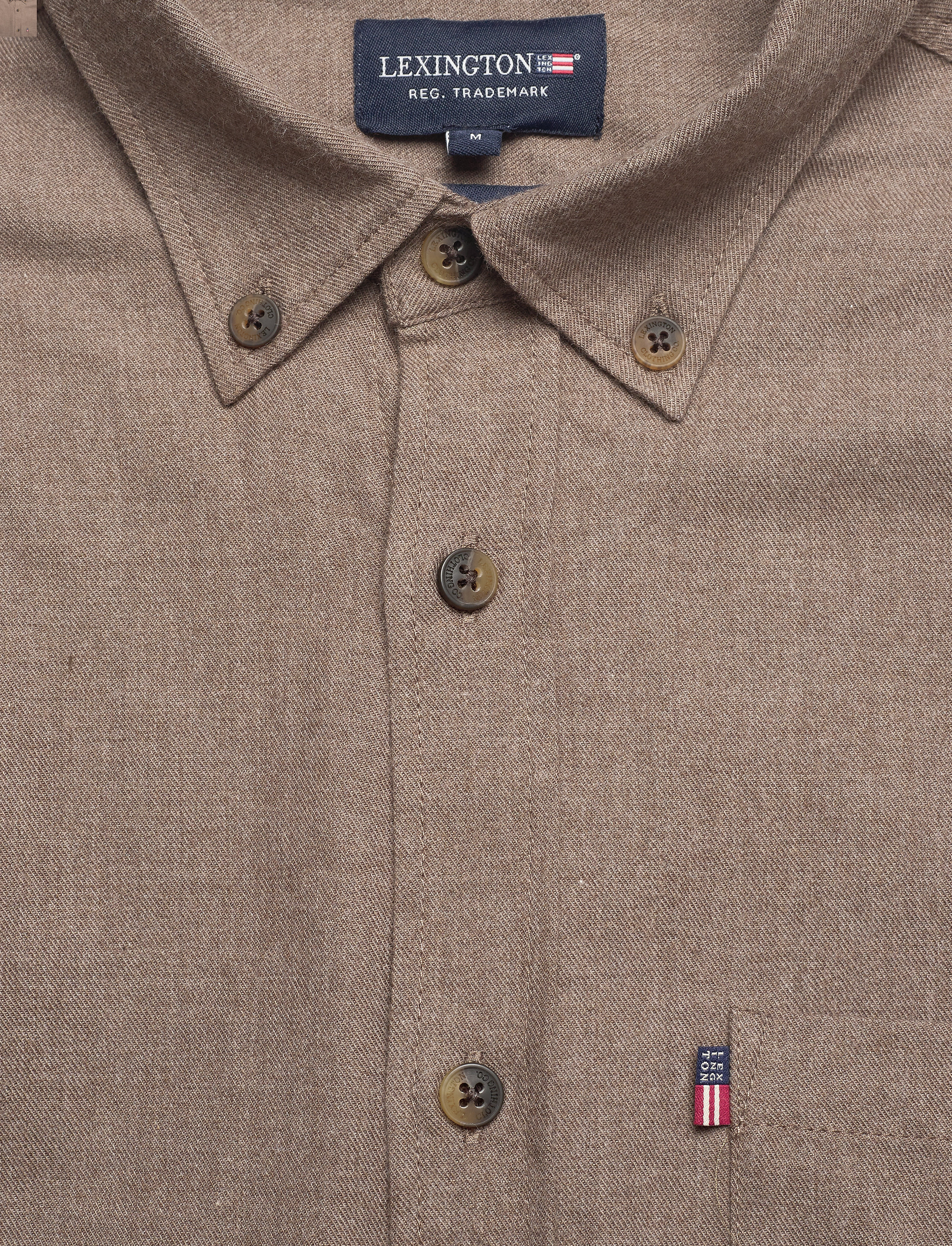 Lexington Clothing - Peter Lt Flannel Shirt - brown melange - 5