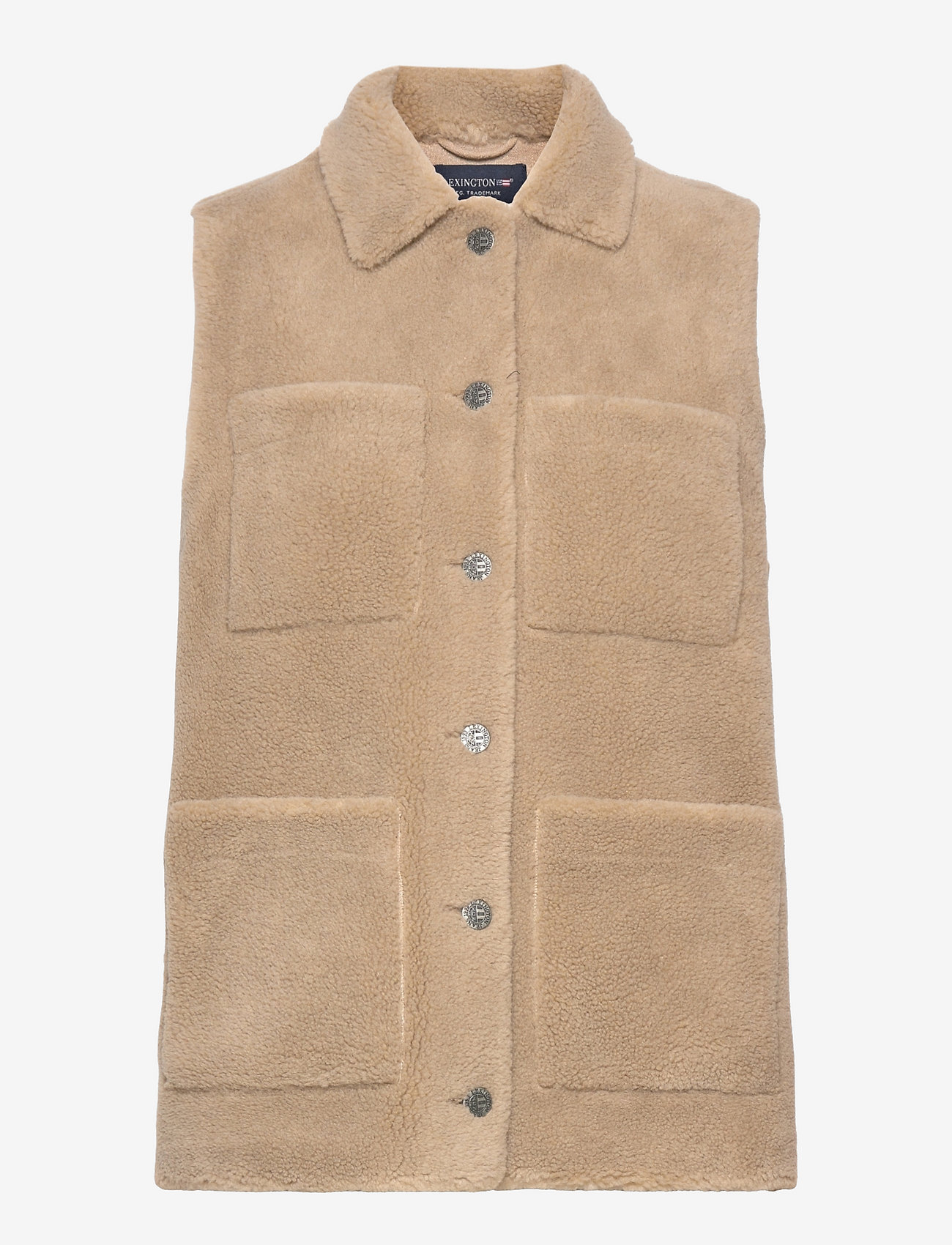 Lexington Clothing - Nadia Wool Blend Sherpa Vest - beige - 0
