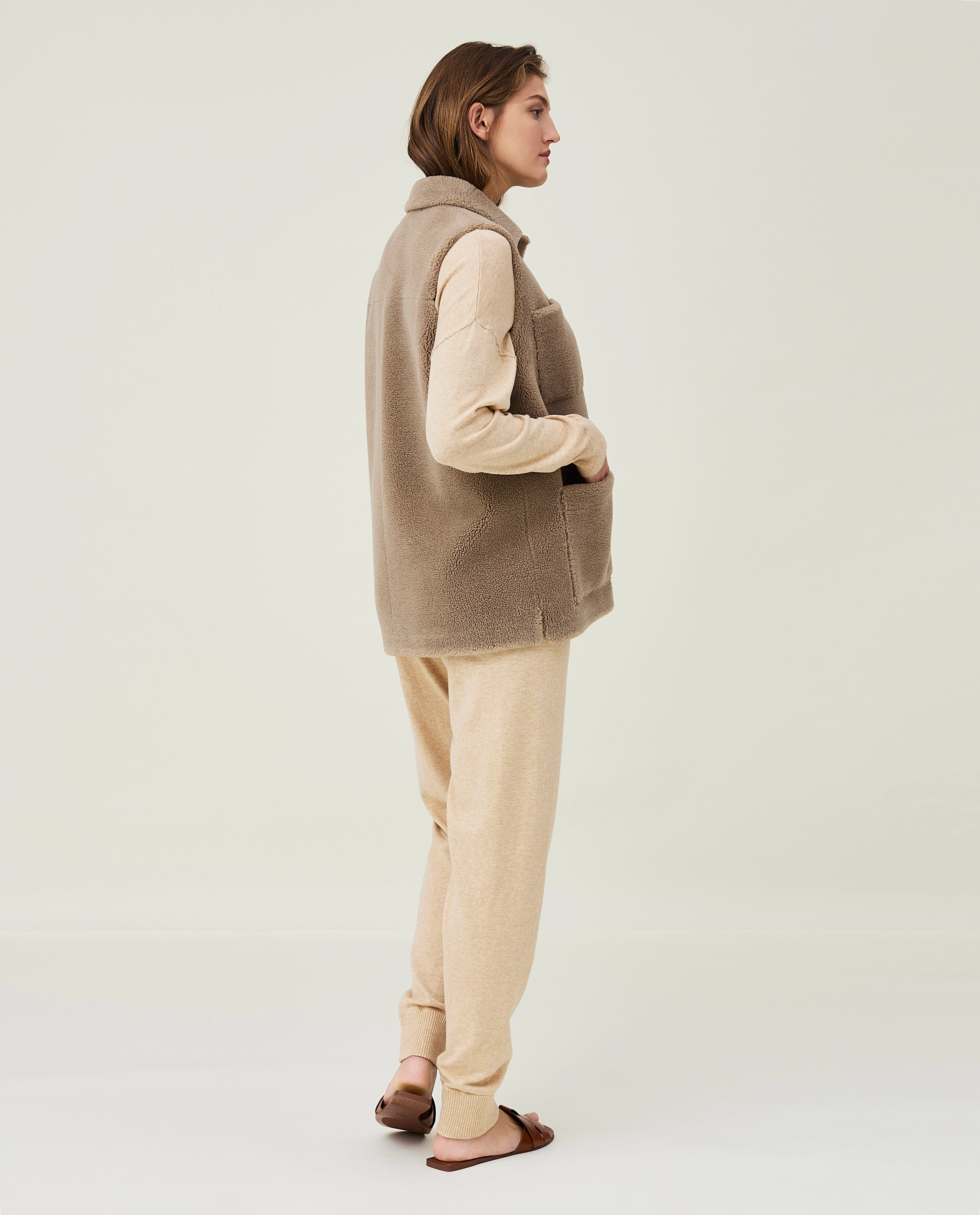 Lexington Clothing - Nadia Wool Blend Sherpa Vest - beige - 3