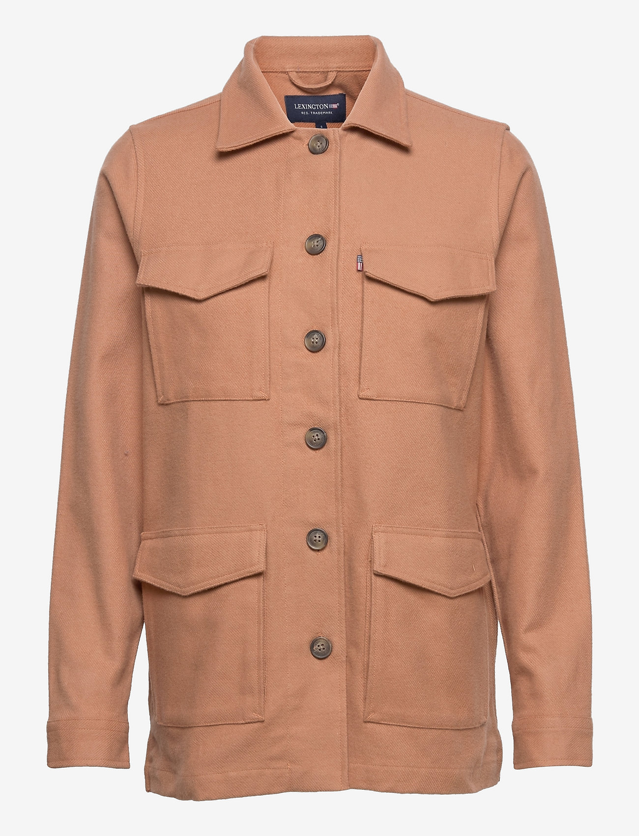 Lexington Clothing - Raven Organic Cotton Flannel Overshirt - kobiety - light brown - 0
