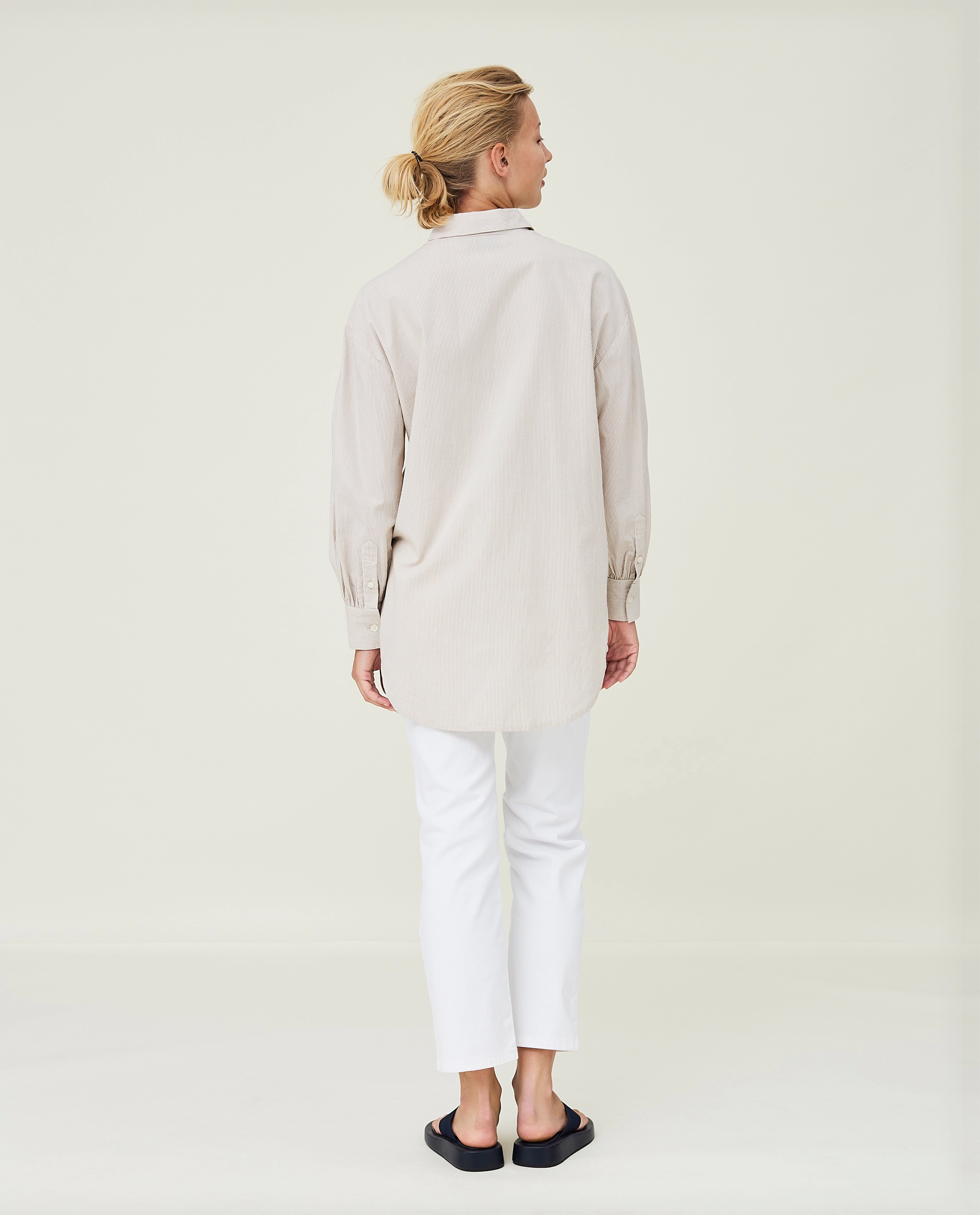 Lexington Clothing - Daphne Organic Cotton Shirt - langærmede skjorter - beige/white stripe - 3