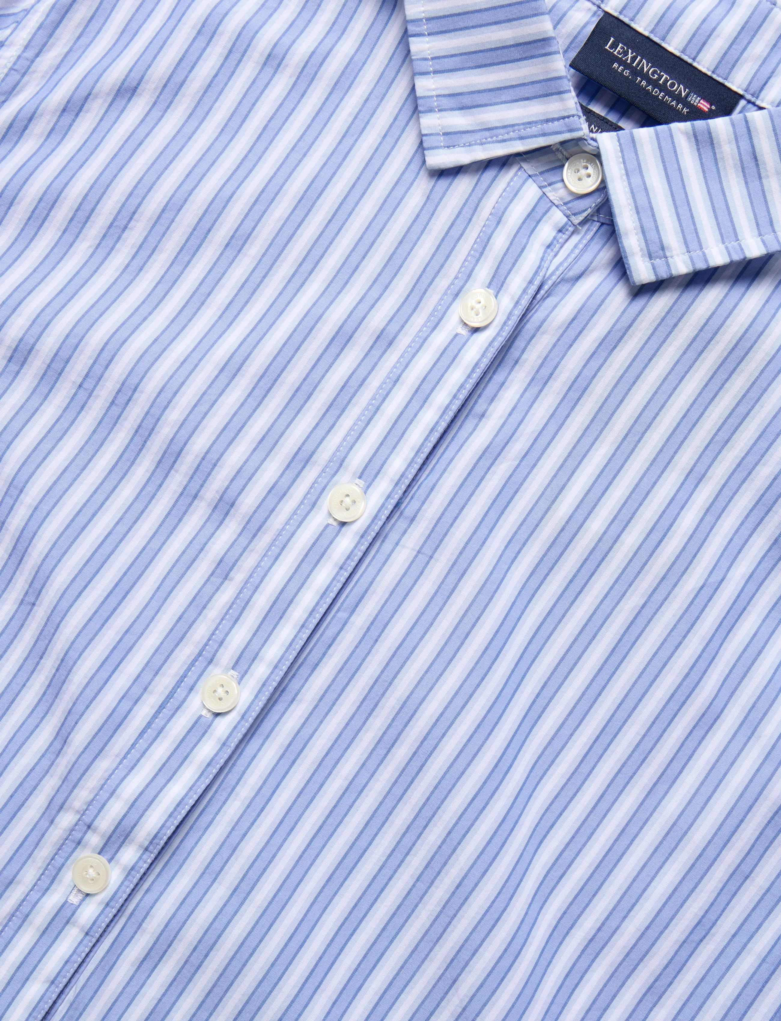 Lexington Clothing - Sanna Organic Cotton Poplin Shirt - langærmede skjorter - blue multi stripe - 2
