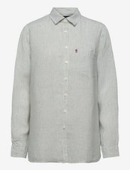 Isa Linen Shirt - GREEN/WHITE STRIPE