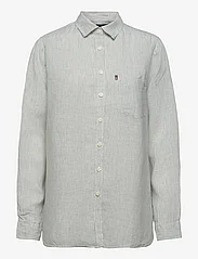 Lexington Clothing - Isa Linen Shirt - hørskjorter - green/white stripe - 1
