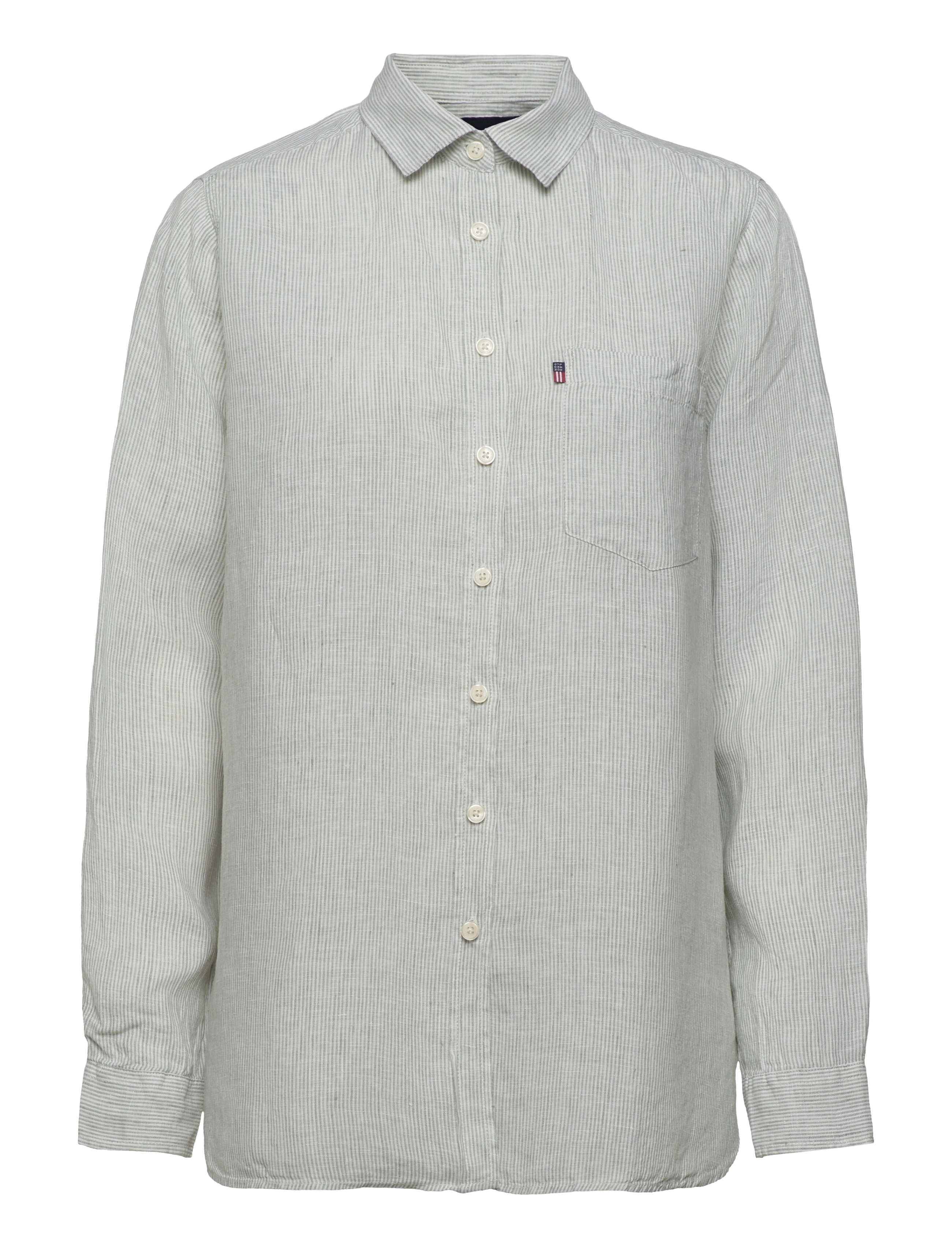 Lexington Clothing - Isa Linen Shirt - green/white stripe - 1