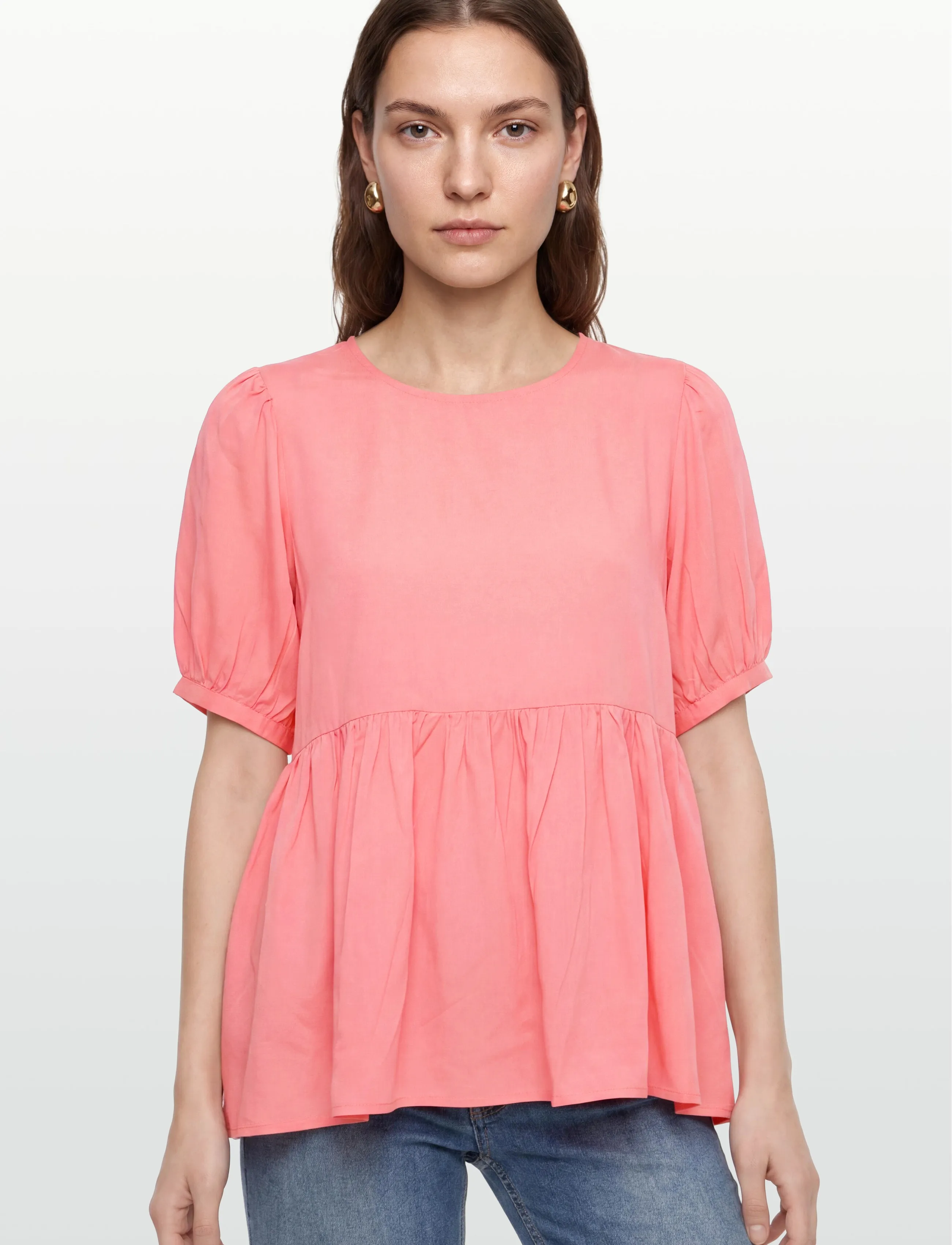 Lexington Clothing - Nova Lyocell Flounce Top - kortærmede bluser - pink - 3