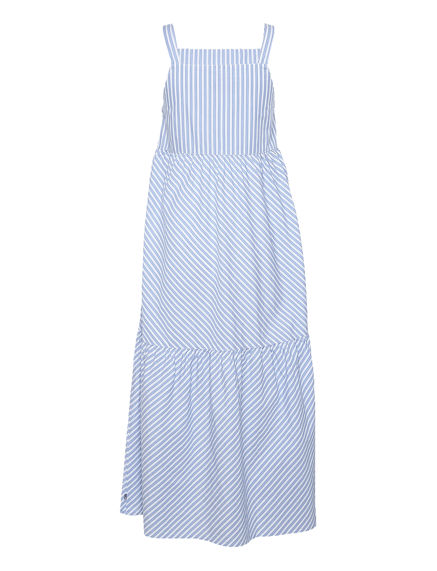 Lexington Clothing - Leila Organic Cotton Poplin Maxi Dress - blue multi stripe - 1
