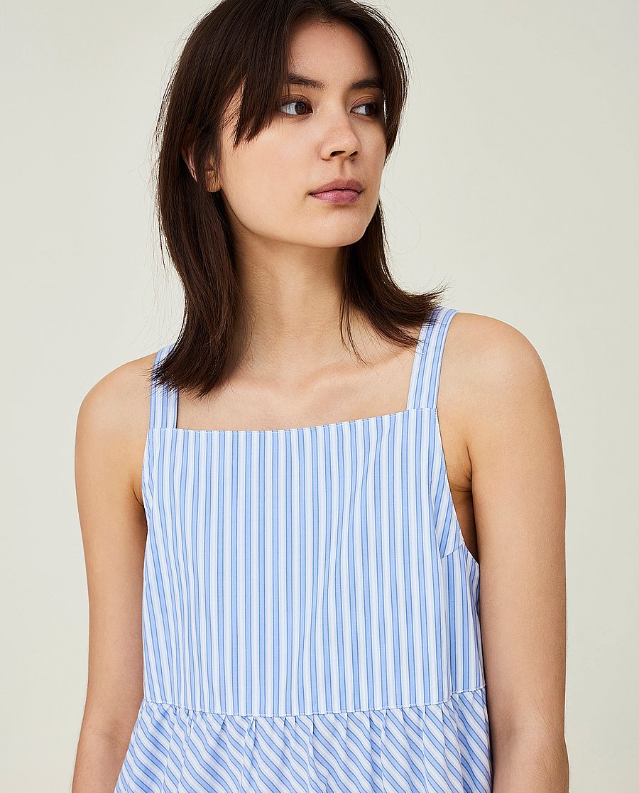 Lexington Clothing - Leila Organic Cotton Poplin Maxi Dress - blue multi stripe - 4