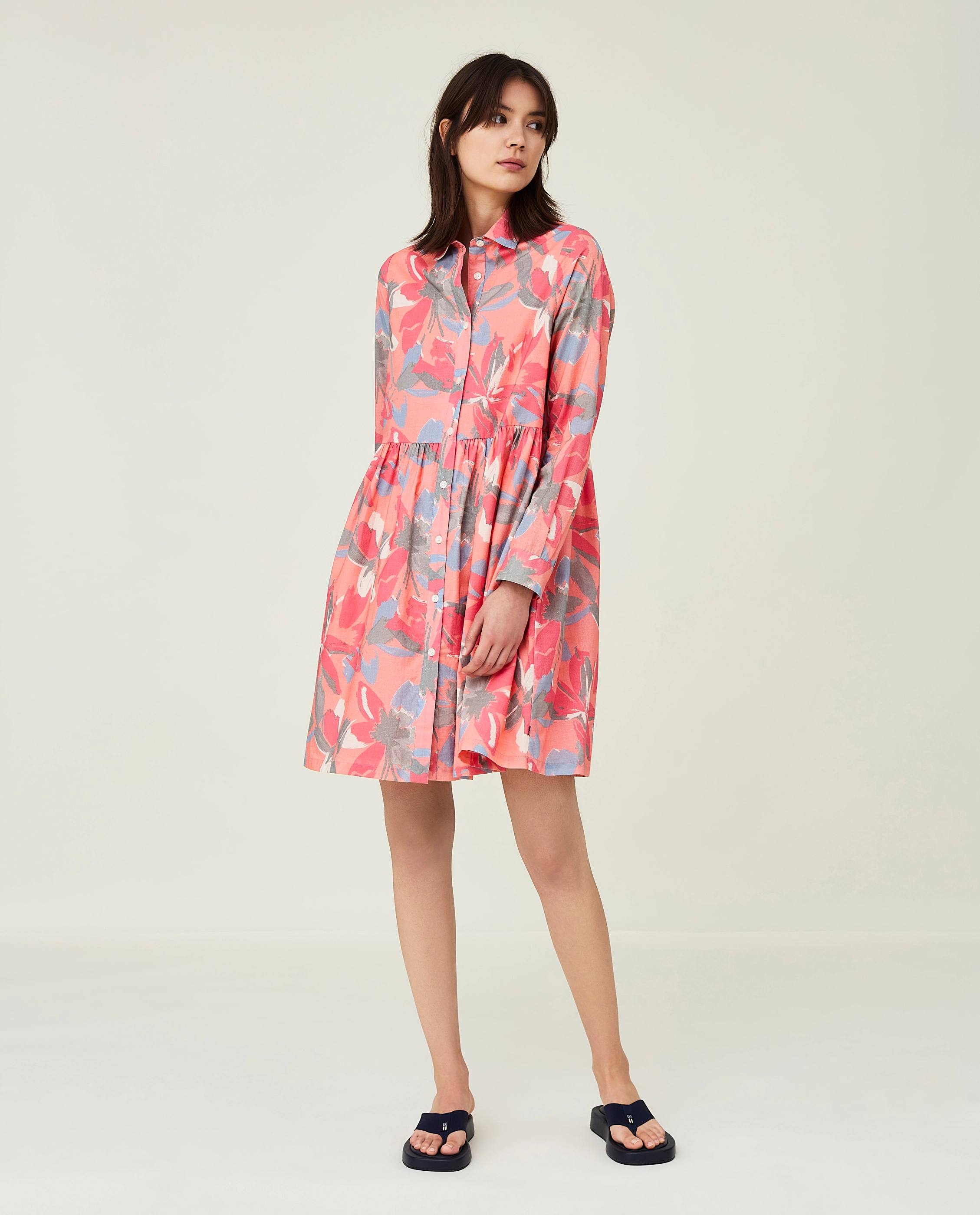 Lexington Clothing Andrea Organic Cotton Voile Dress - Jurken - FLOWER PRINT / multi