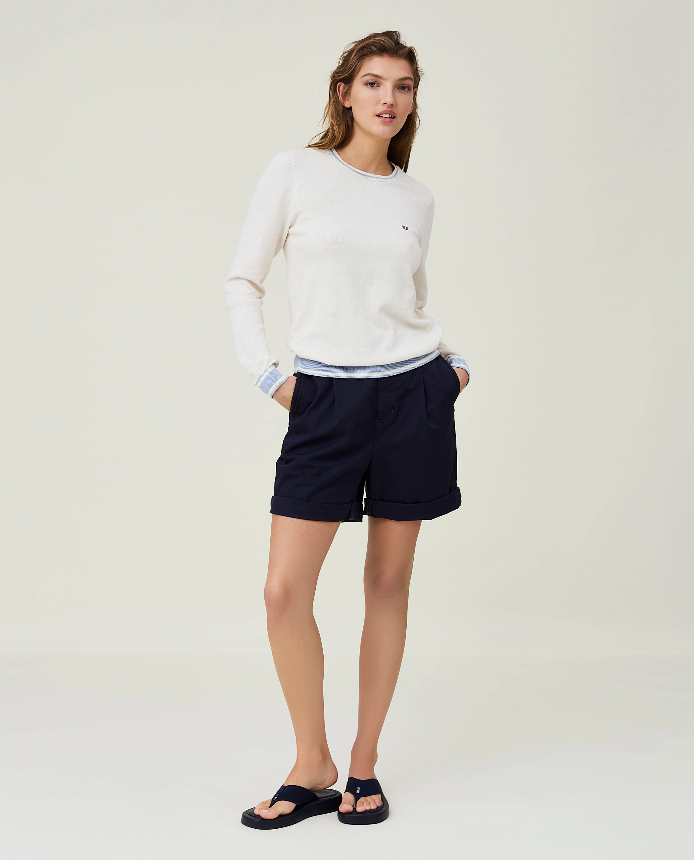Lexington Clothing - Marline Organic Cotton Sweater - white/blue stripe - 3
