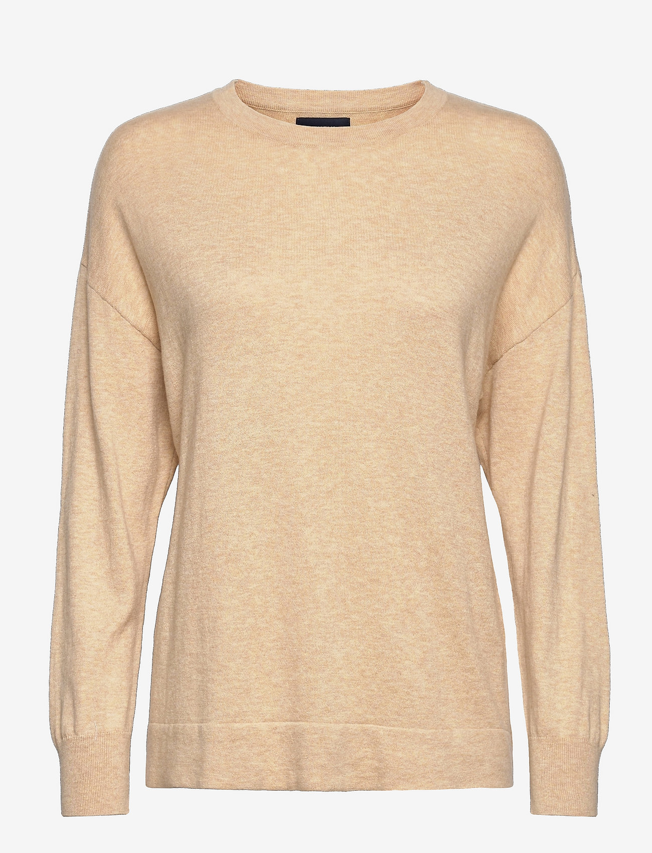 Lexington Clothing - Valentina Organic Cotton/Lyocell Knitted Crew Neck - pullover - light beige melange - 0