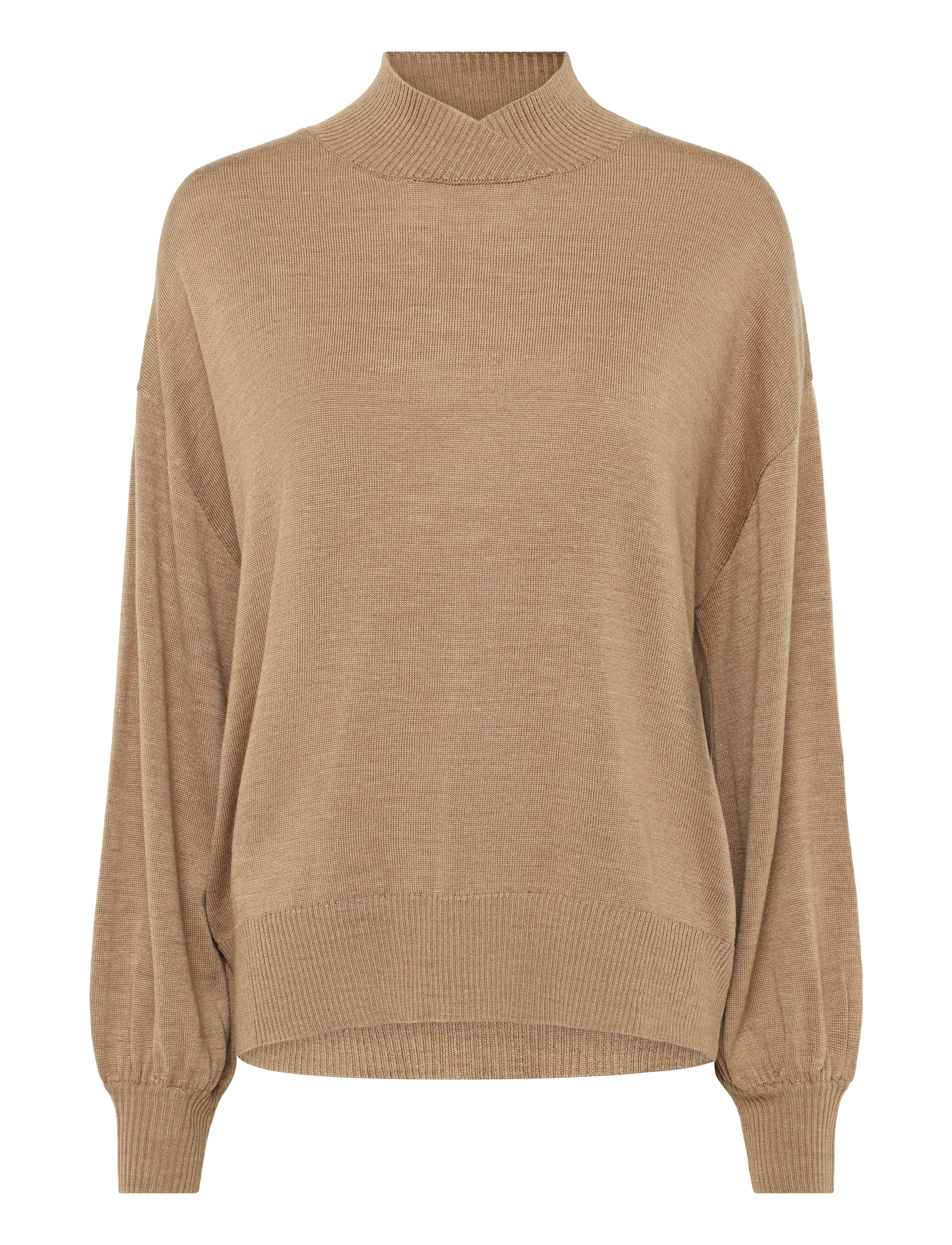 Lexington Clothing Callie Merino Wool/Silk Blend Mock Neck Sweater - Polotröjor - LIGHT BROWN / brown