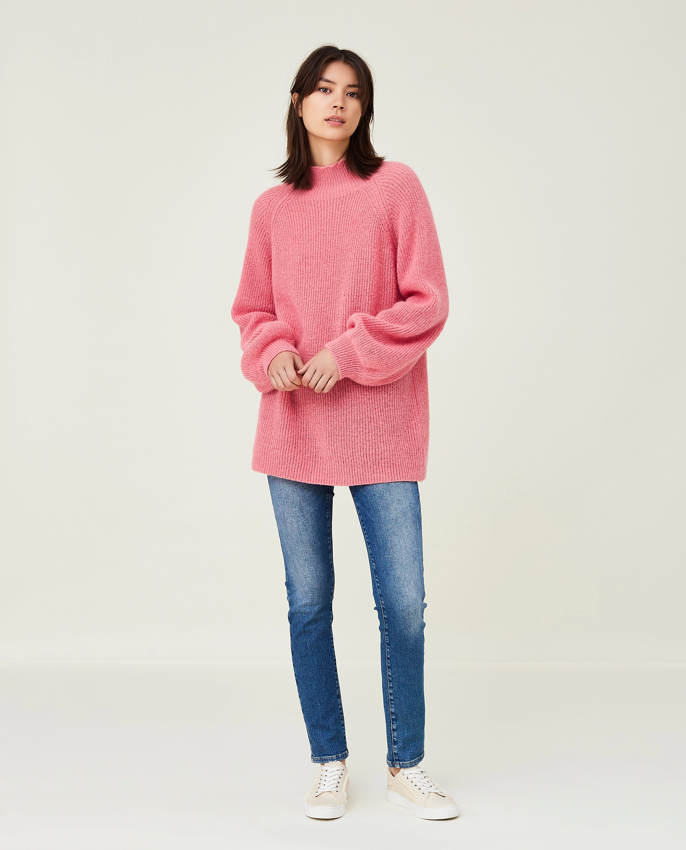 Lexington Clothing - Ebba Alpaca Blend Mock Neck Sweater - pink - 2