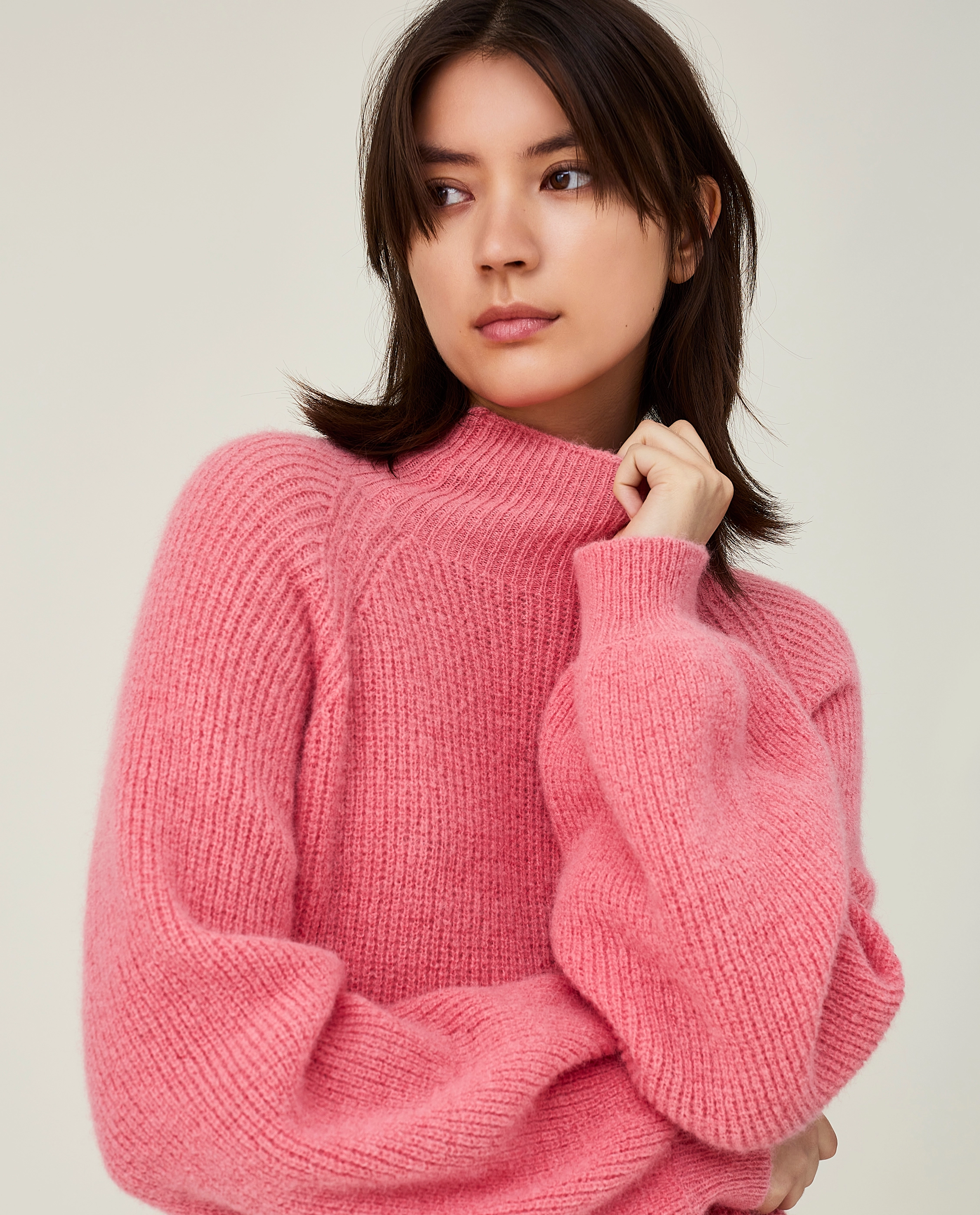 Lexington Clothing - Ebba Alpaca Blend Mock Neck Sweater - pink - 4