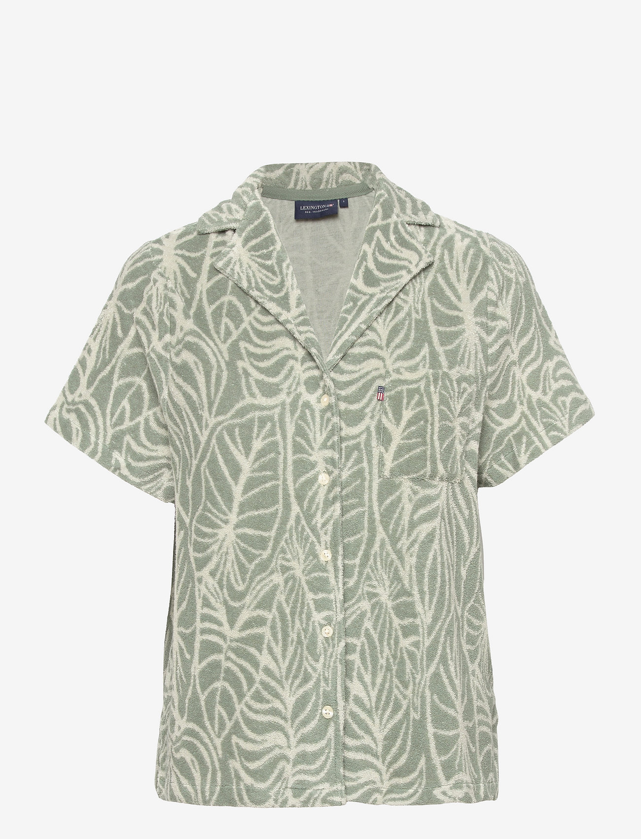Lexington Clothing Marina Organic Cotton Terry Short Sleeve Shirt - Bluser & Skjorter - GREEN PRINT / multi