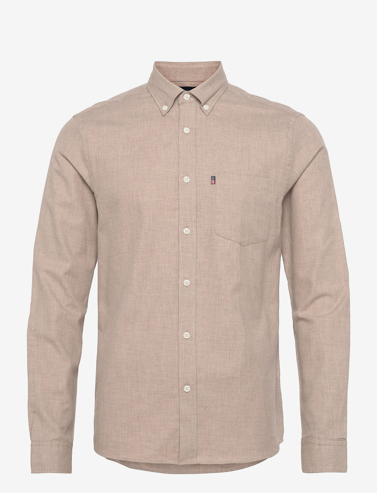 Lexington Clothing - Peter Lt Flannel Shirt - light beige melange - 0