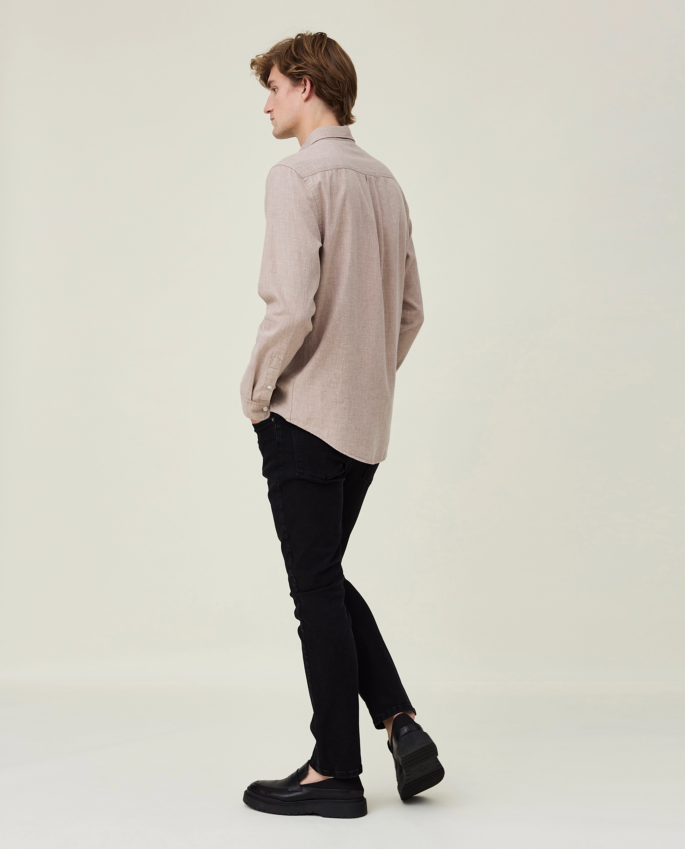 Lexington Clothing - Peter Lt Flannel Shirt - light beige melange - 3
